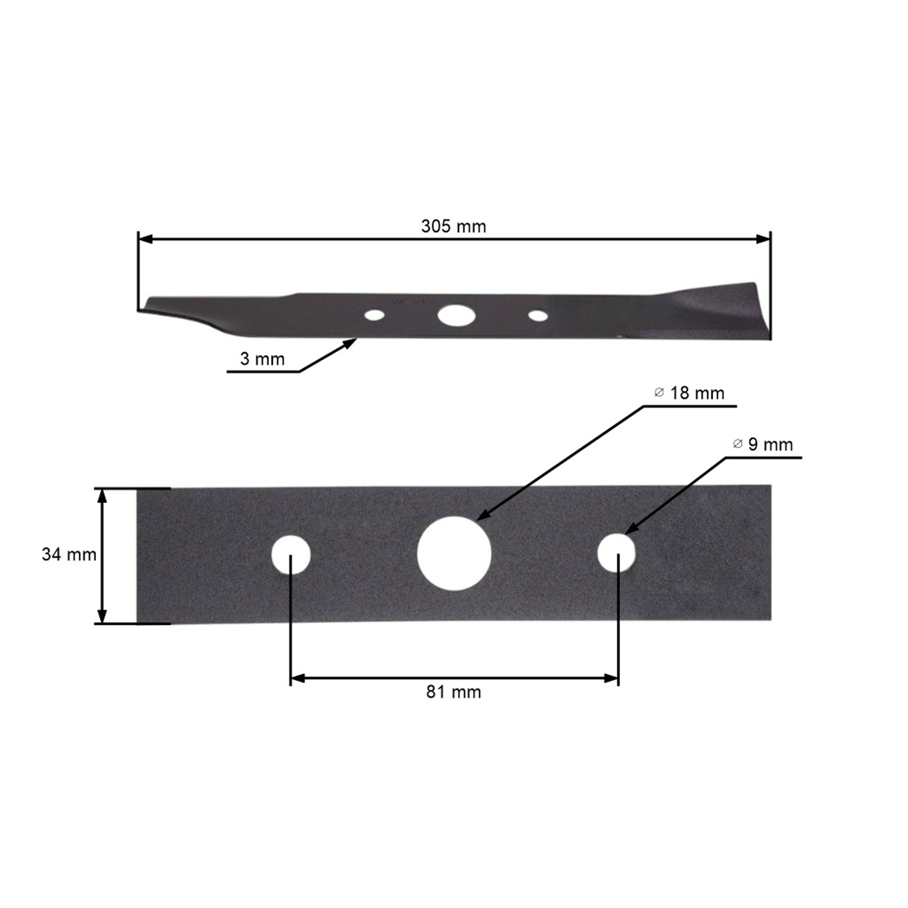 Žací nůž 30,5 cm (12") pro elektrické sekačky Agroma E900 900W