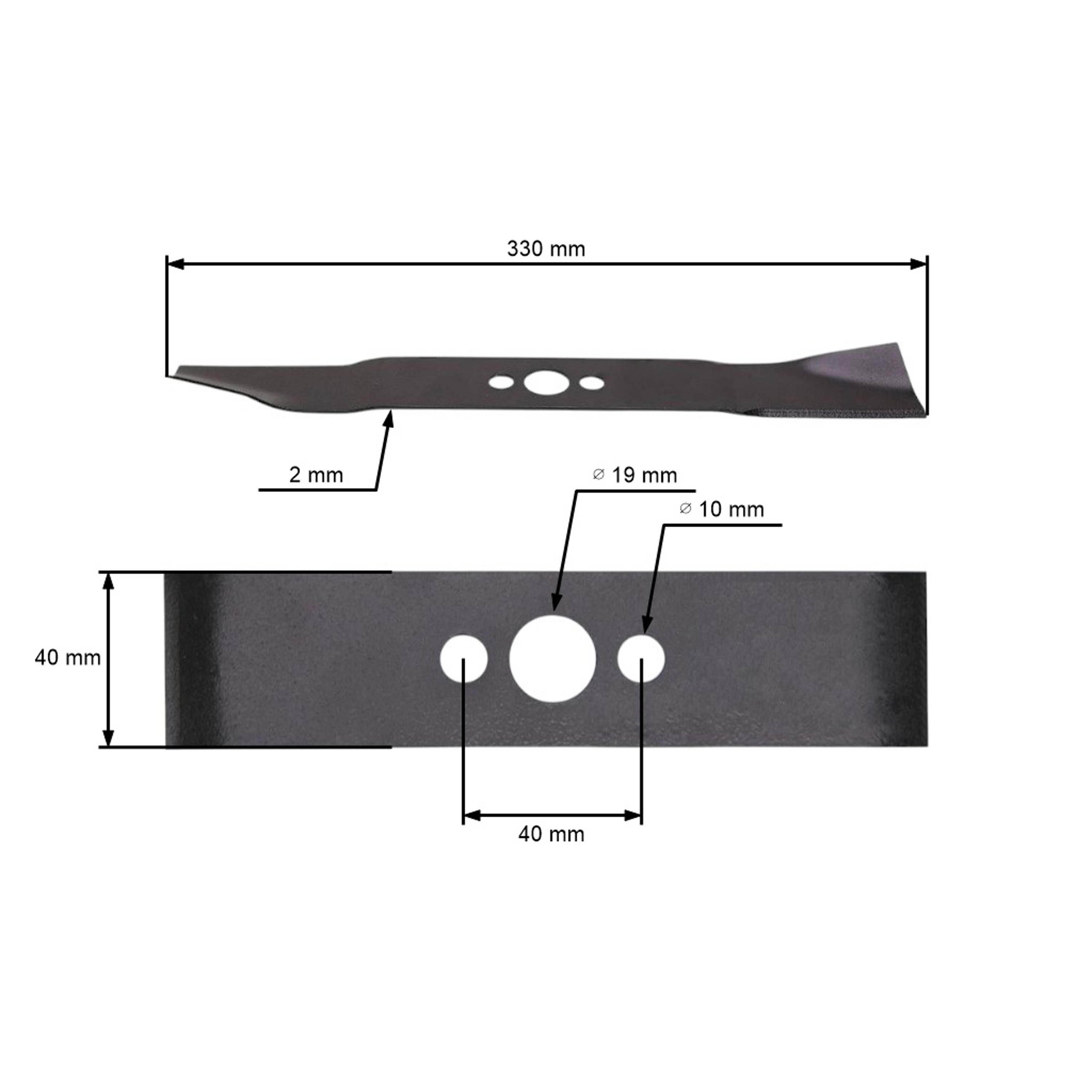 Žací nůž 33 cm (13") pro elektrické sekačky Agroma 1000W 1100W 1300W