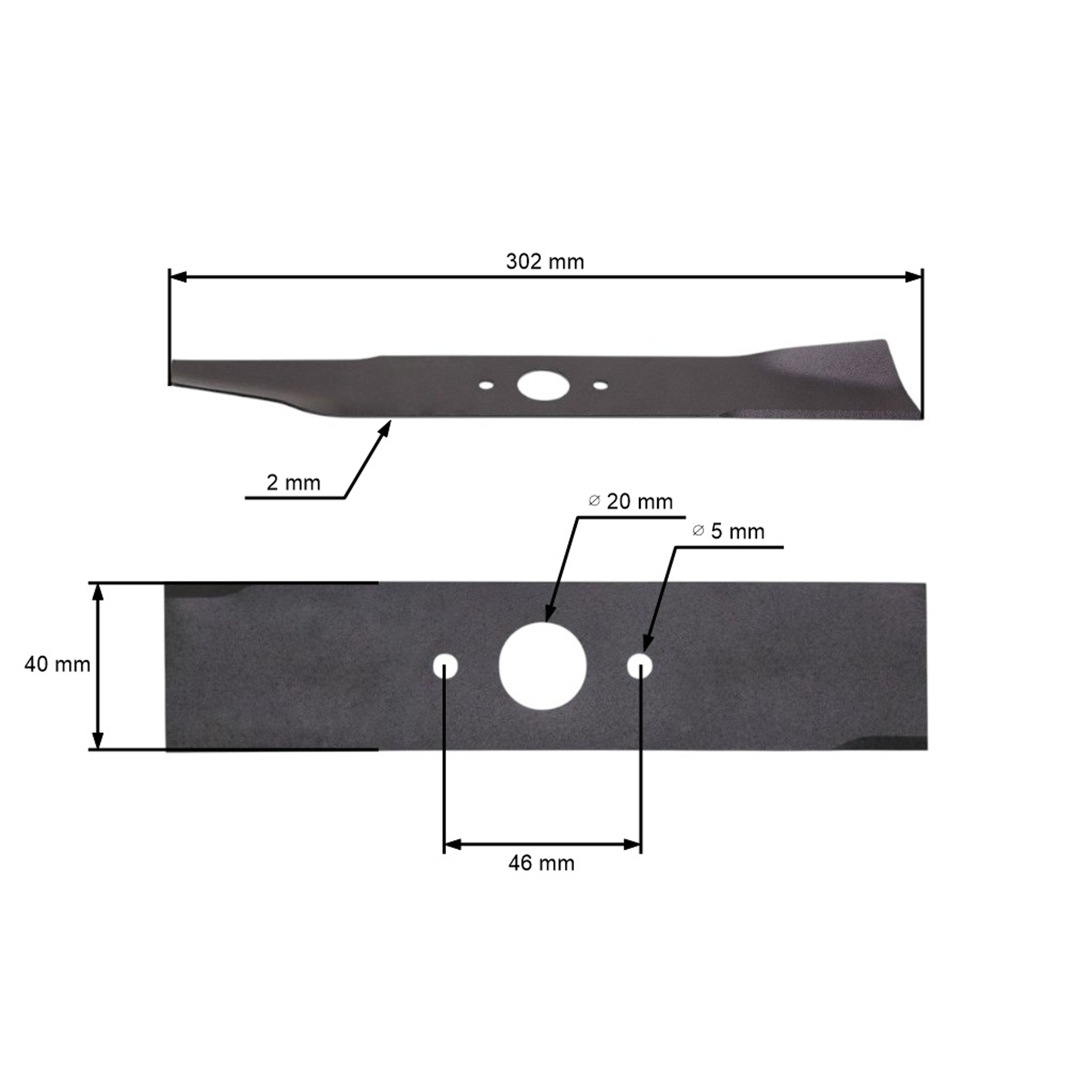 Žací nůž 30,2 cm (12") pro elektrické sekačky Mesko Ania PK20 Ala