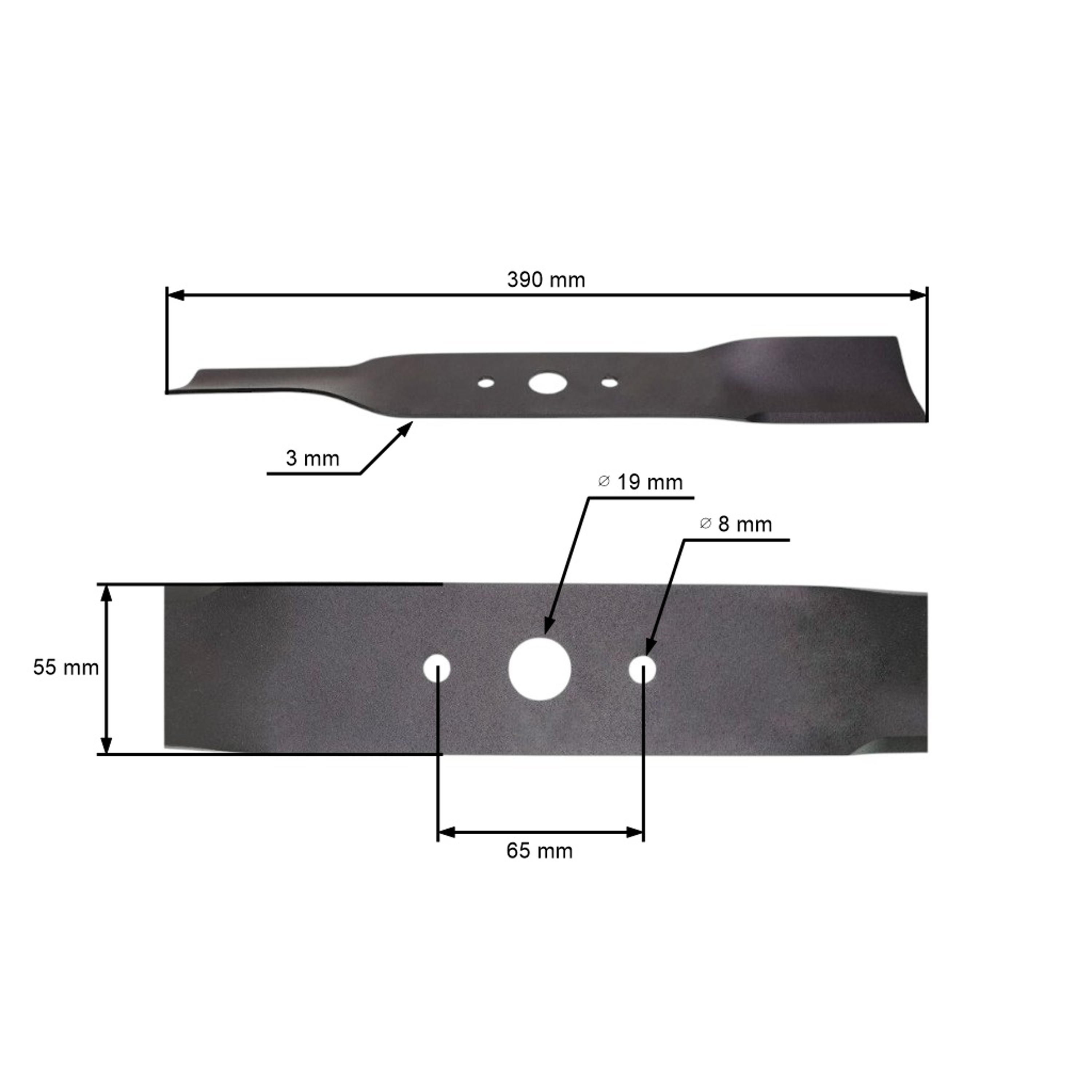 Žací nůž 39 cm (15") pro Čínské motorové sekačky a sekačky z hobbymarketů Agroma Megagroup Faworyt (OEM 270011810)