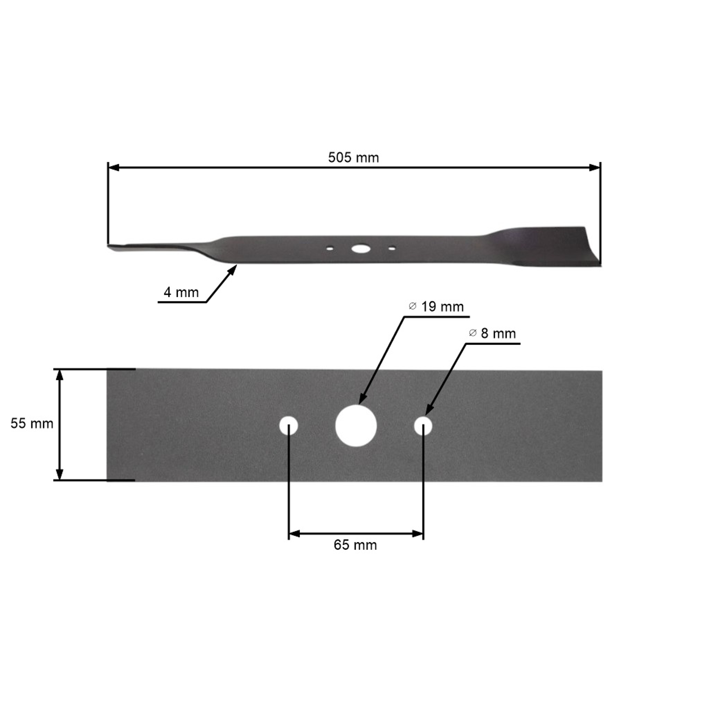 Žací nůž 50,5 cm (20") pro Čínské motorové sekačky a sekačky z hobbymarketů Agroma Megagroup 5400 (OEM 270012110)