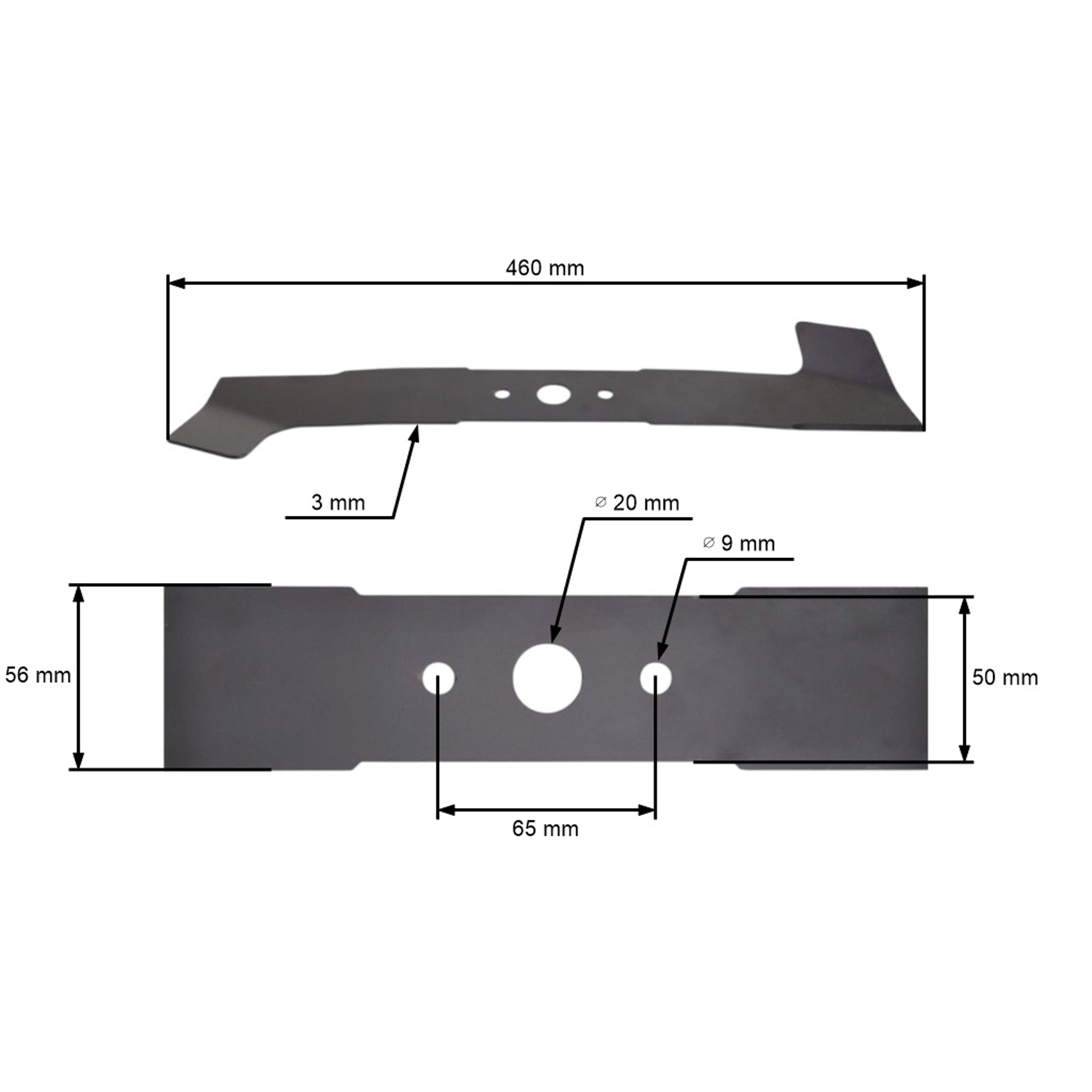 Žací nůž 46 cm (18") se sběrem pro motorové sekačky AL-KO Alko 460 (OEM 118040 343120 513520 513621 530979 470836)