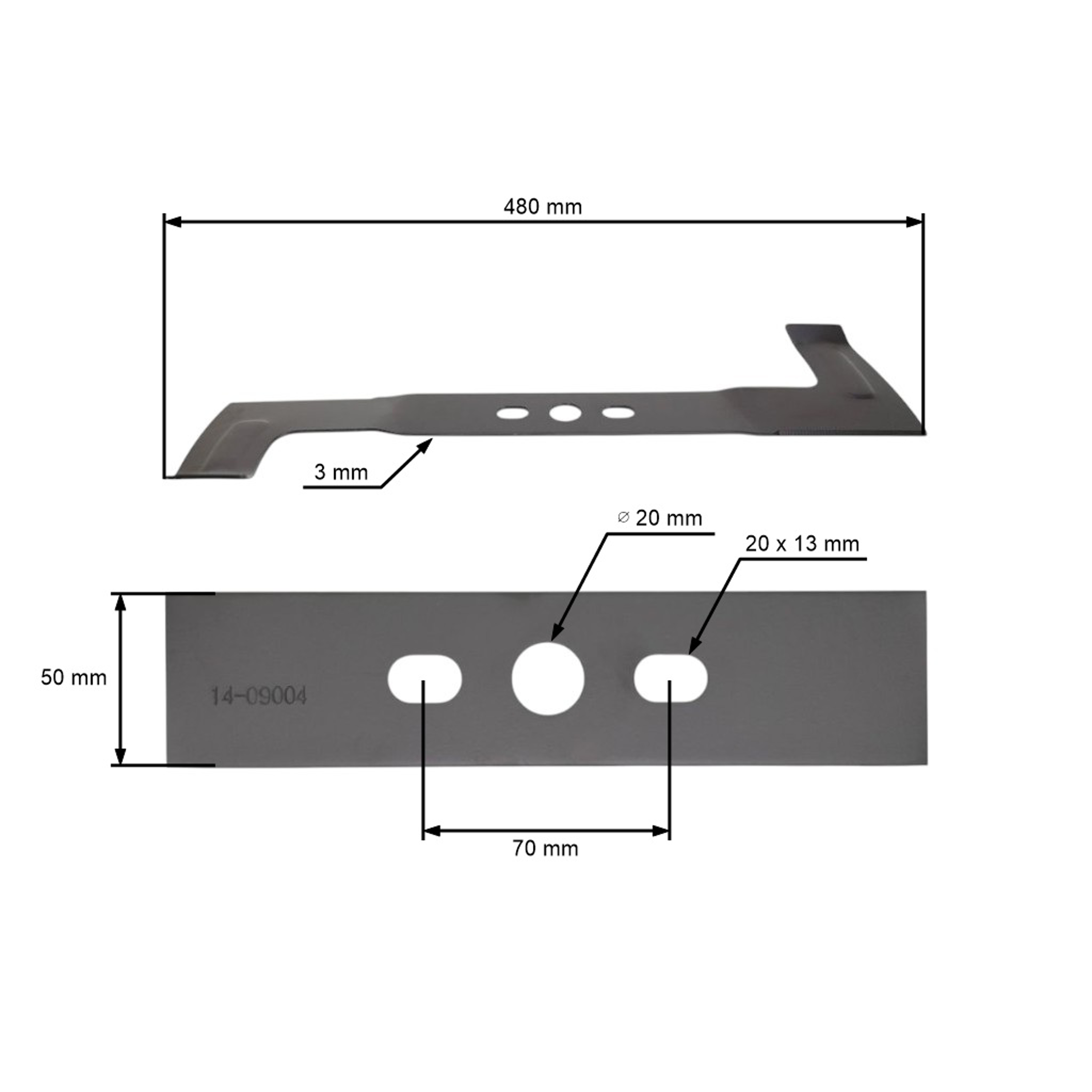 Žací nůž 48 cm (19") se sběrem pro motorové sekačky AL-KO Alko 480 (OEM 328531)