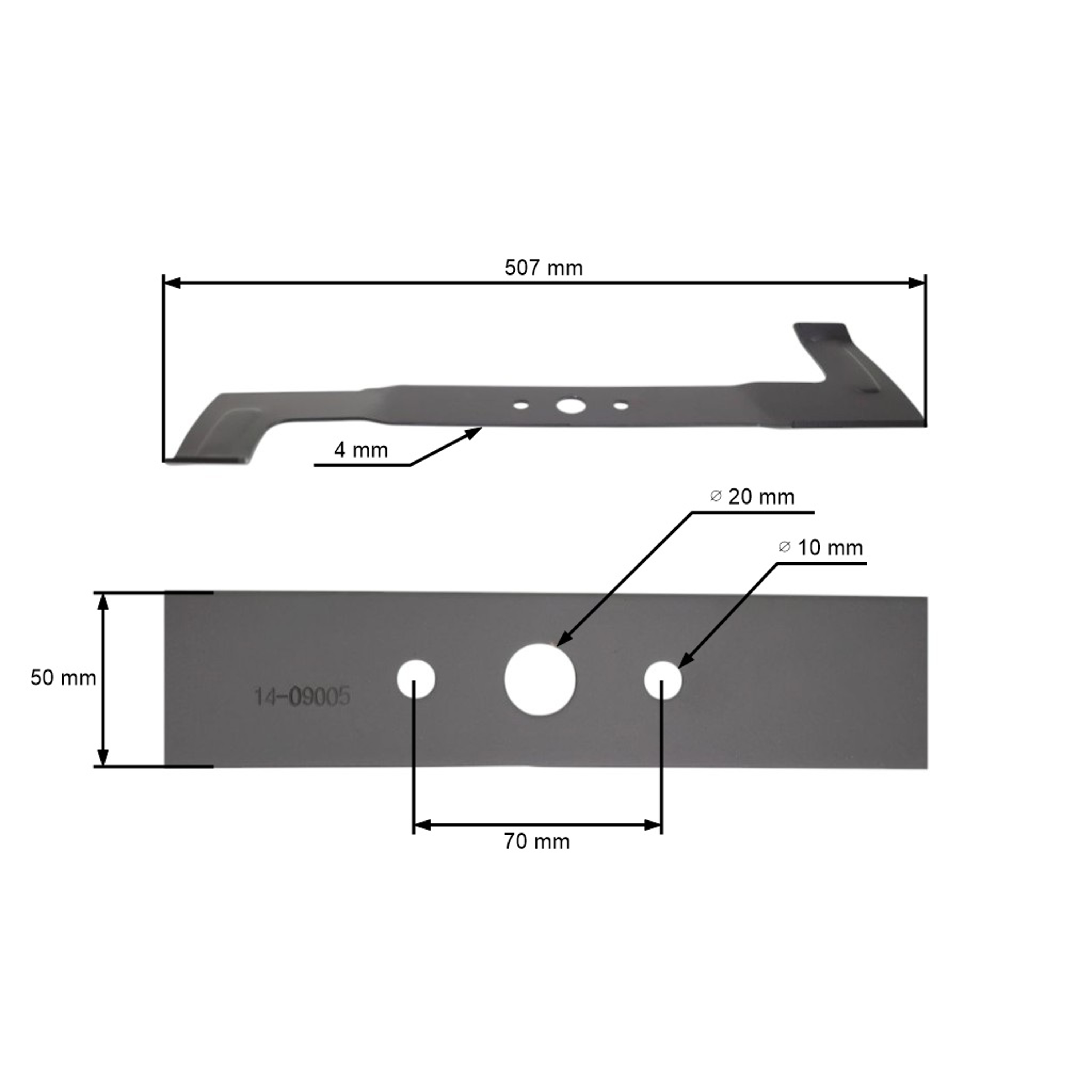 Žací nůž 50,7 cm (20") se sběrem pro motorové sekačky AL-KO Alko 510 (OEM 548415)