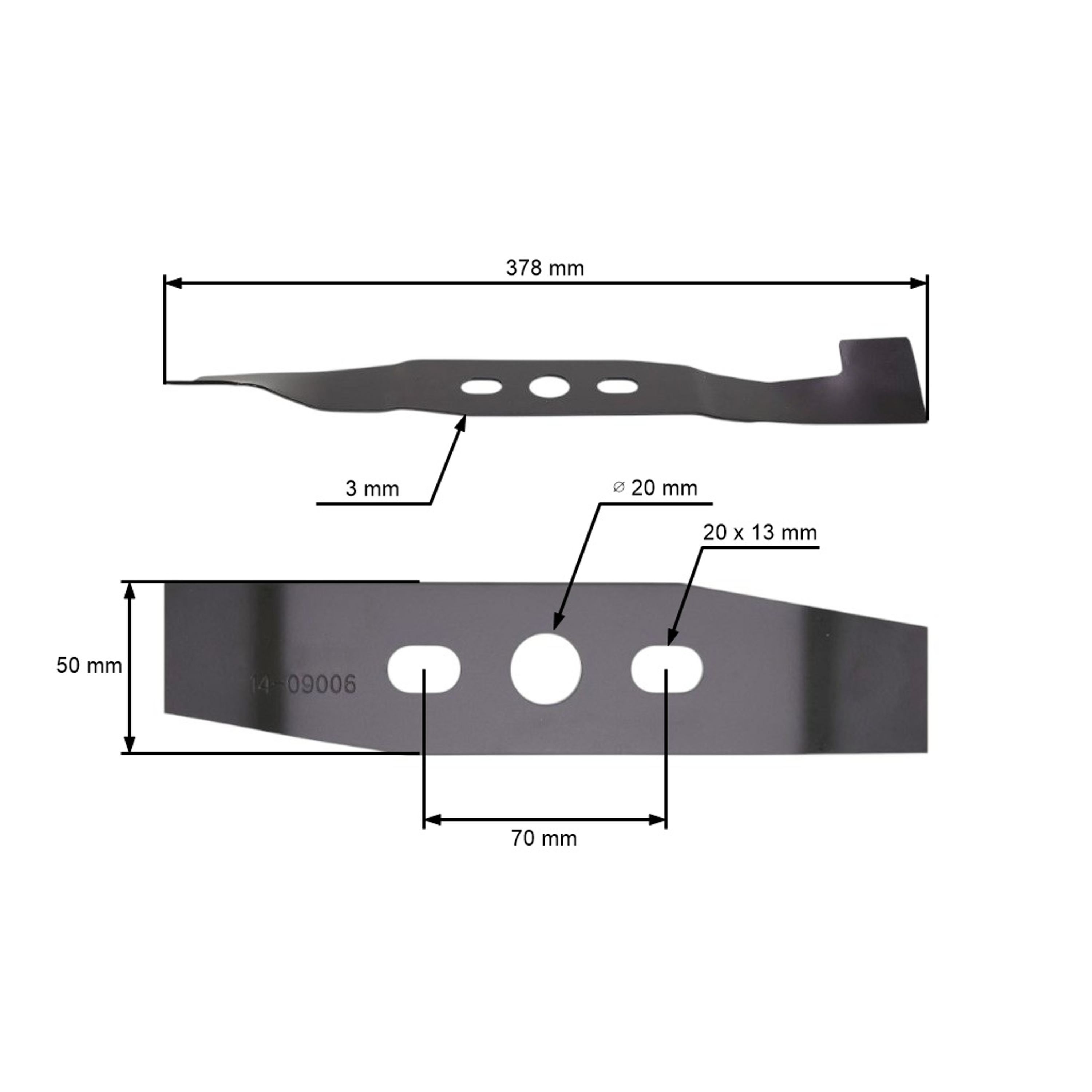 Žací nůž 37,8 cm (15") se sběrem pro elektrické sekačky AL-KO Alko Classic 38E Classic 3.8E BEM 1301 COMFORT 40E (OEM 105411SB 117721 343685 513631)