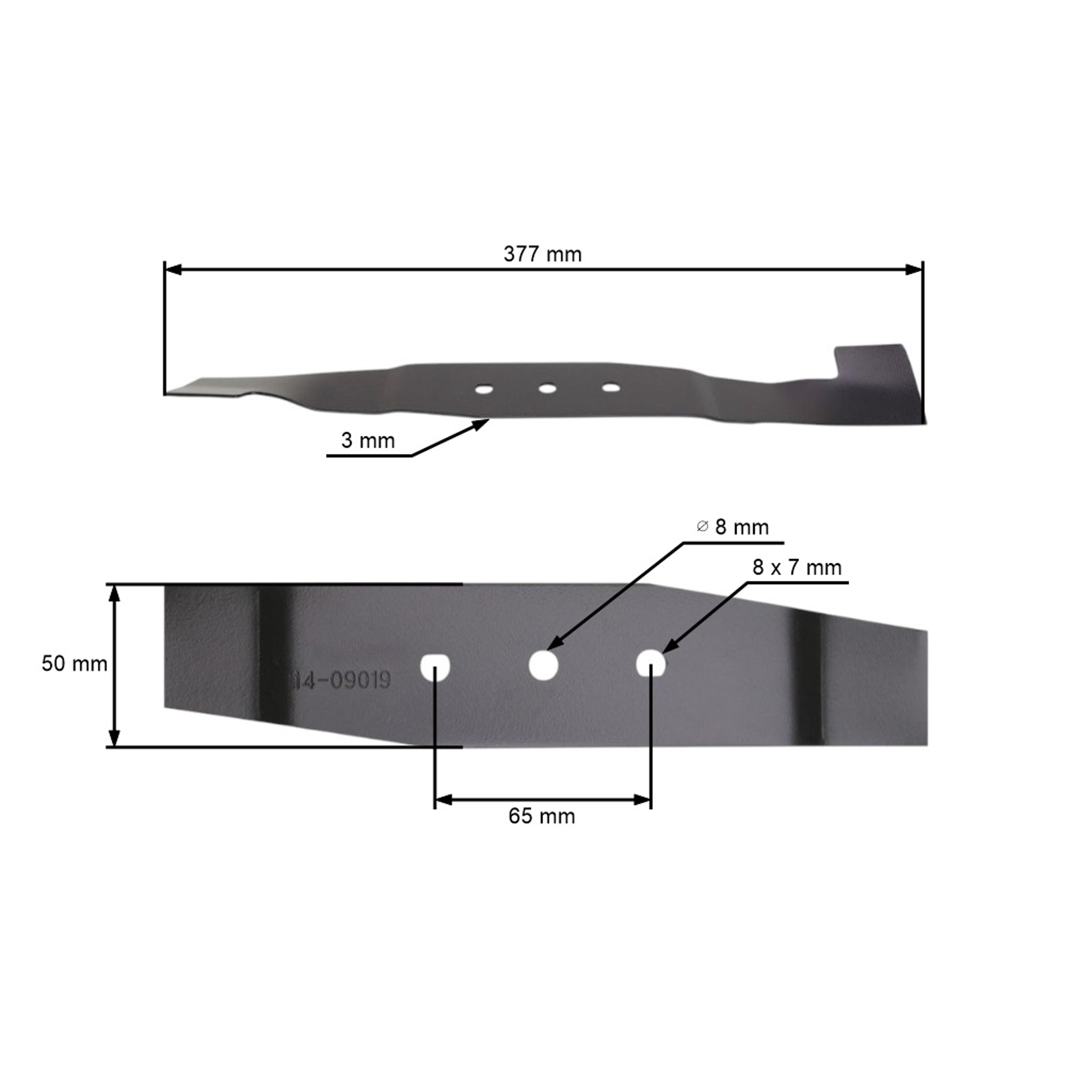 Žací nůž 37,7 cm (16") pro elektrické sekačky AL-KO Alko Classic 3.82SE (OEM 474544 449058)