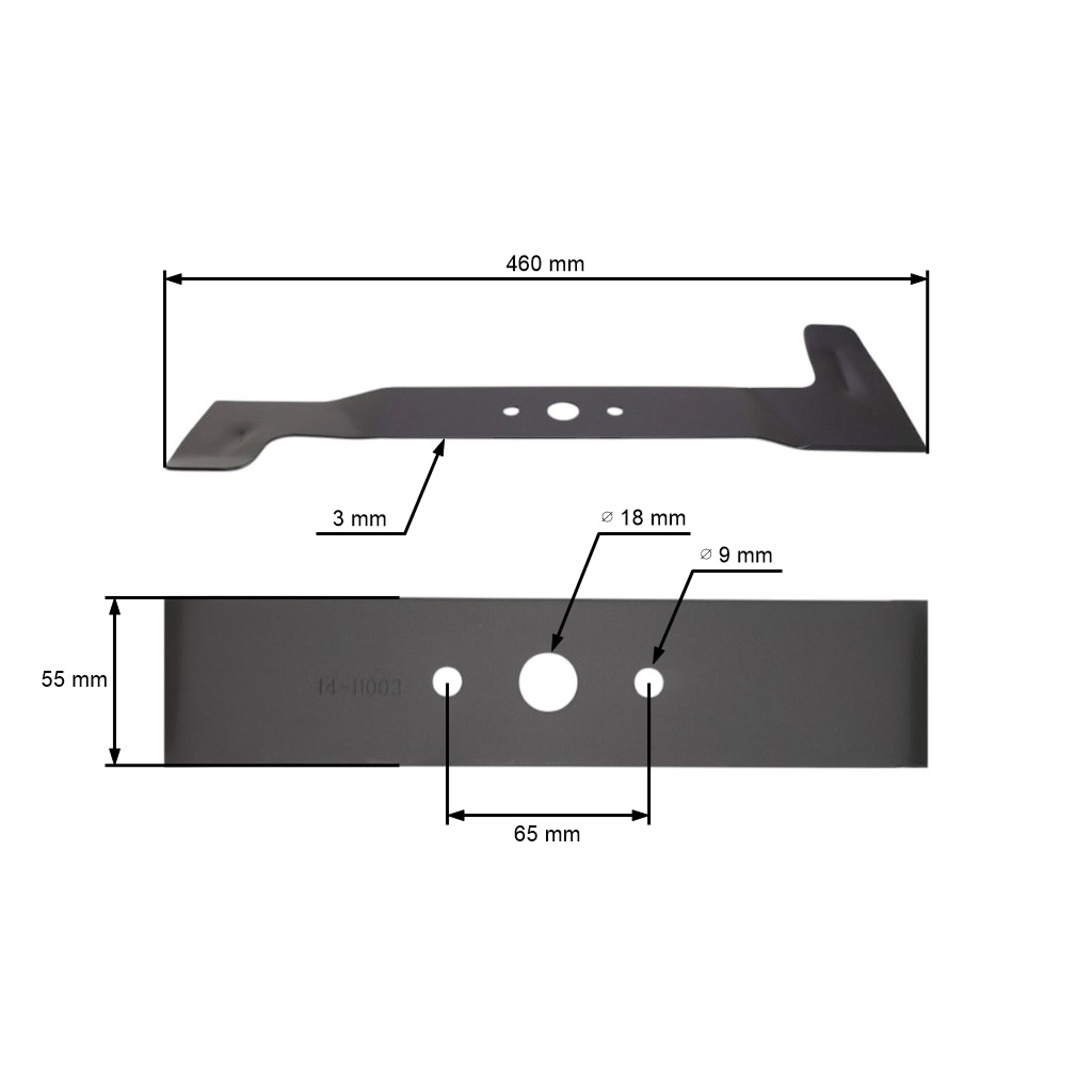 Žací nůž 46 cm (18") se sběrem pro motorové sekačky Brill Castel Garden Gardena Honda Iseki Dolmar (OEM 30067-VF4-003 1111-9193-01 181004397/0 664531048)