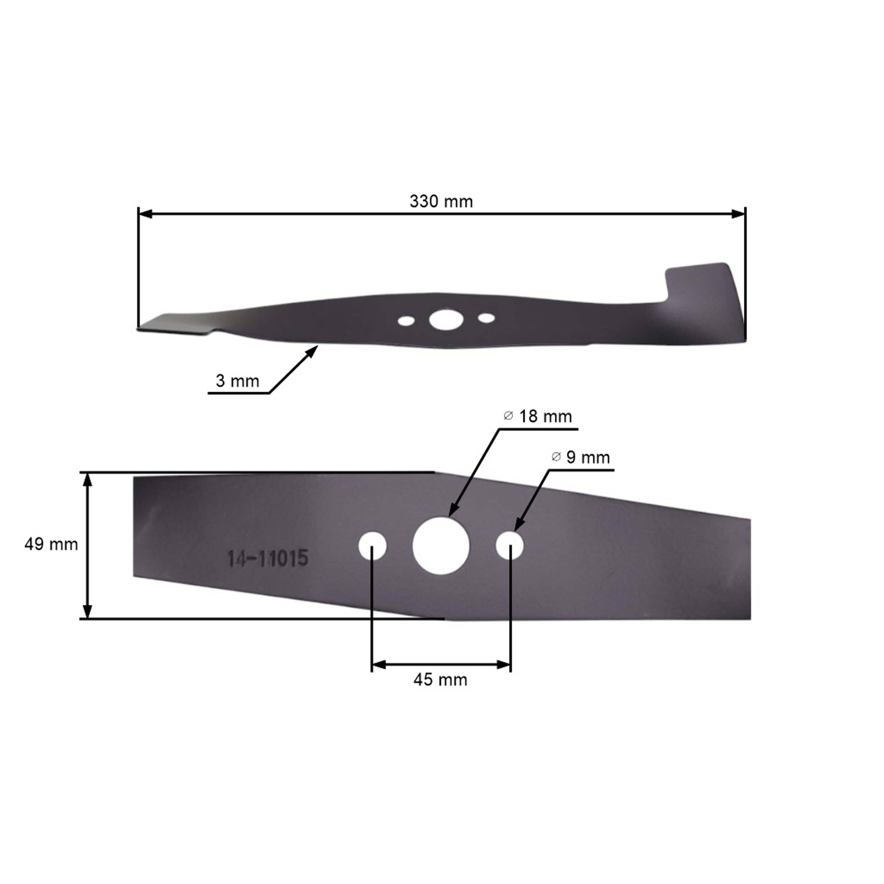 Žací nůž 33 cm (13") se sběrem pro elektrické sekačky Castel Garden Dolmar Stiga Honda (OEM 81004116/0 81004141/0 1111-9156-01 1111915601 CG81004117H1)