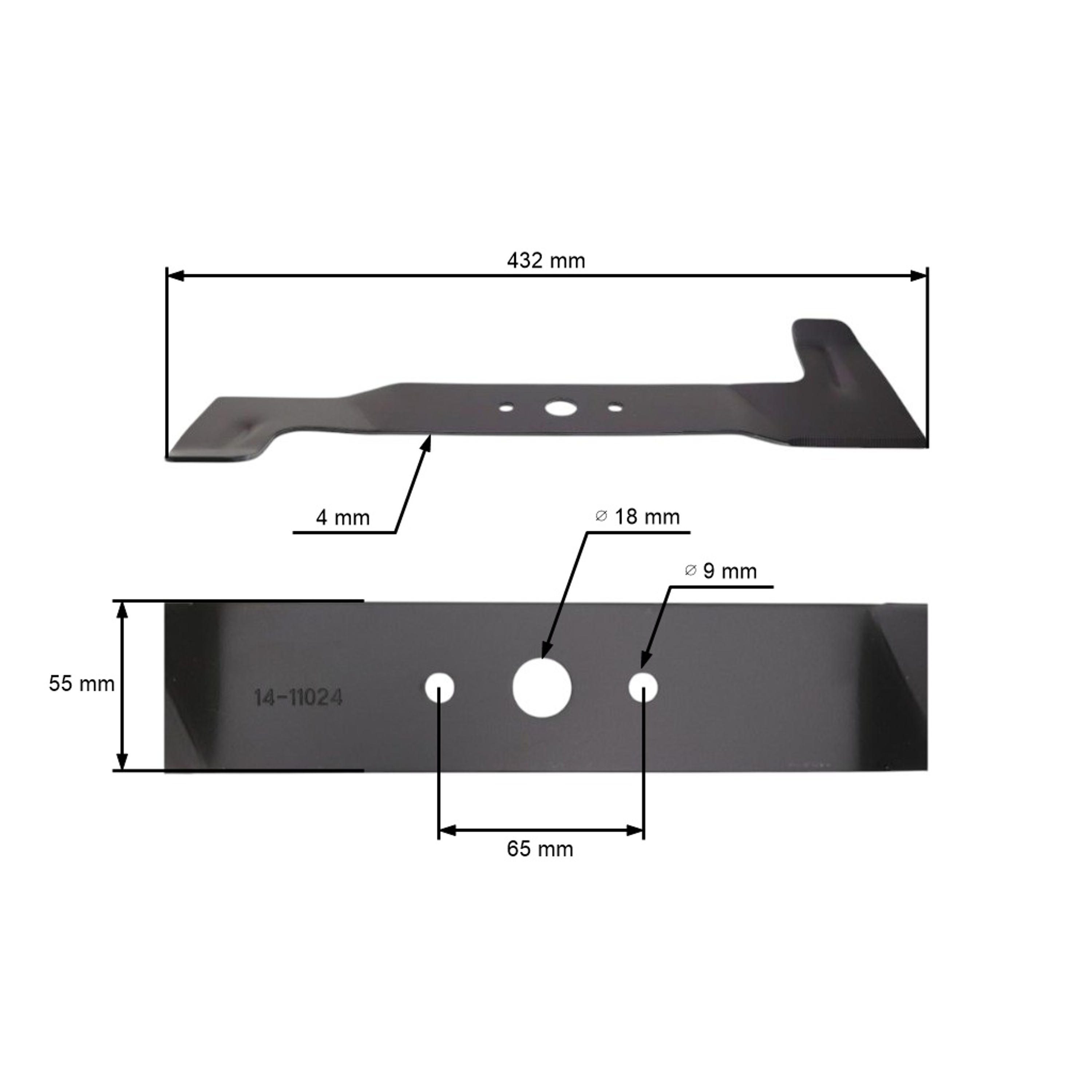 Žací nůž 43,2 cm (17") se sběrem pro elektrické a motorové sekačky Stiga Alpina CMI Castel Garden Mountfield (OEM 81004232/0 81004232/1 81004232/2)