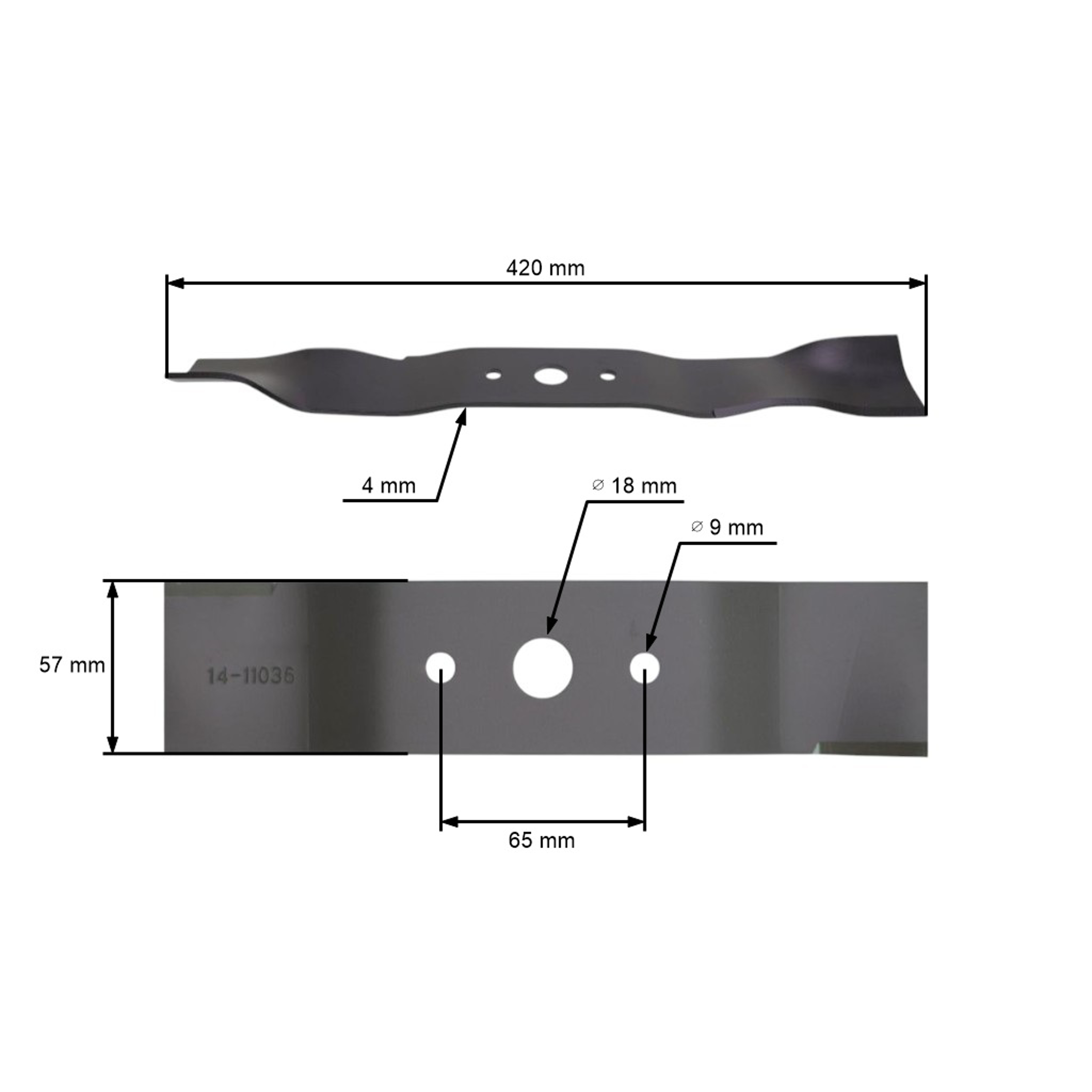 Žací nůž levý 42 cm (16,5") pro zahradní traktory Castelgarden Alpina BT84 Stiga Estate 2084 3084 3084H (82004361/0 182004361/0)