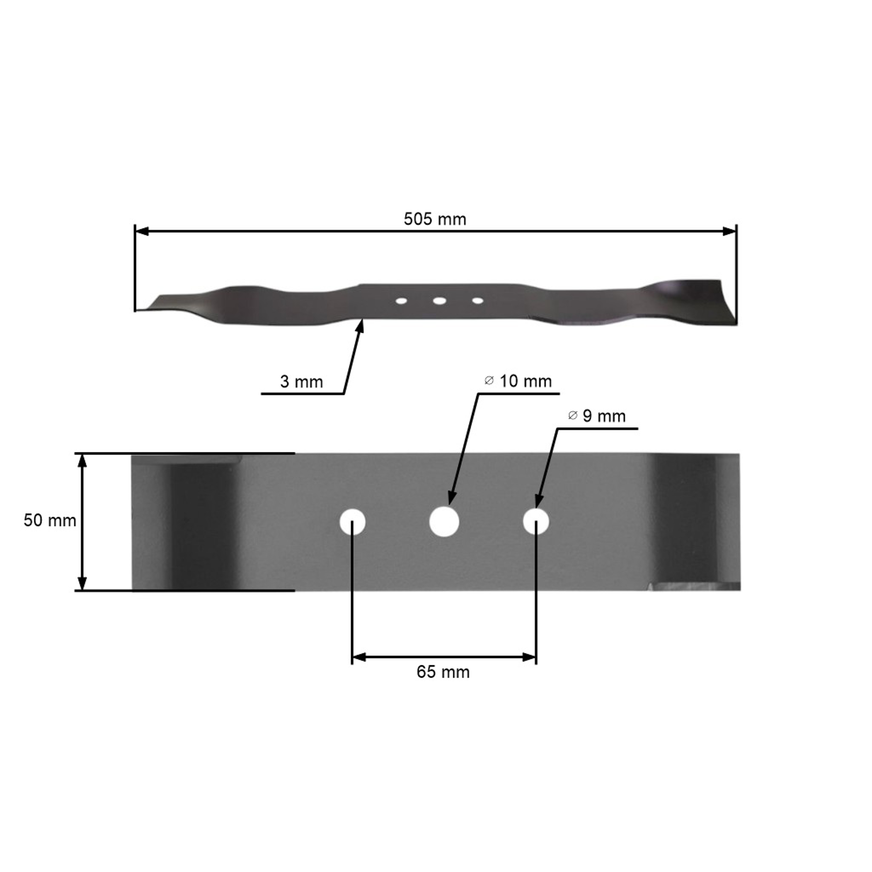 Žací nůž 50,5 cm (20") pro motorové sekačky Oleo-Mac Efco Marina Victus (OEM 66.07.0172 66070172 CP053013 33955)