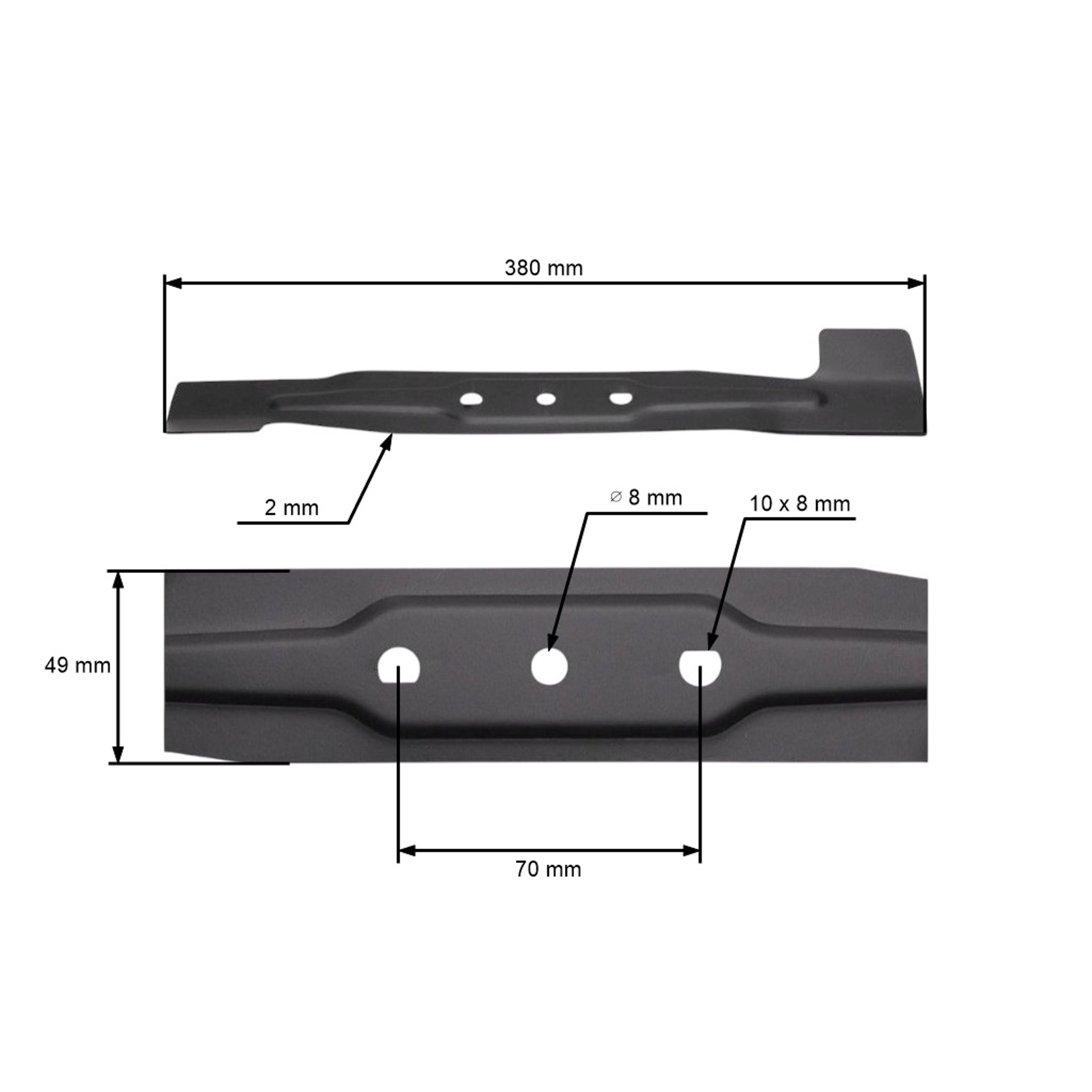 Žací nůž 38 cm (15") pro elektrické sekačky Makita Sterwins (OEM 263002425)