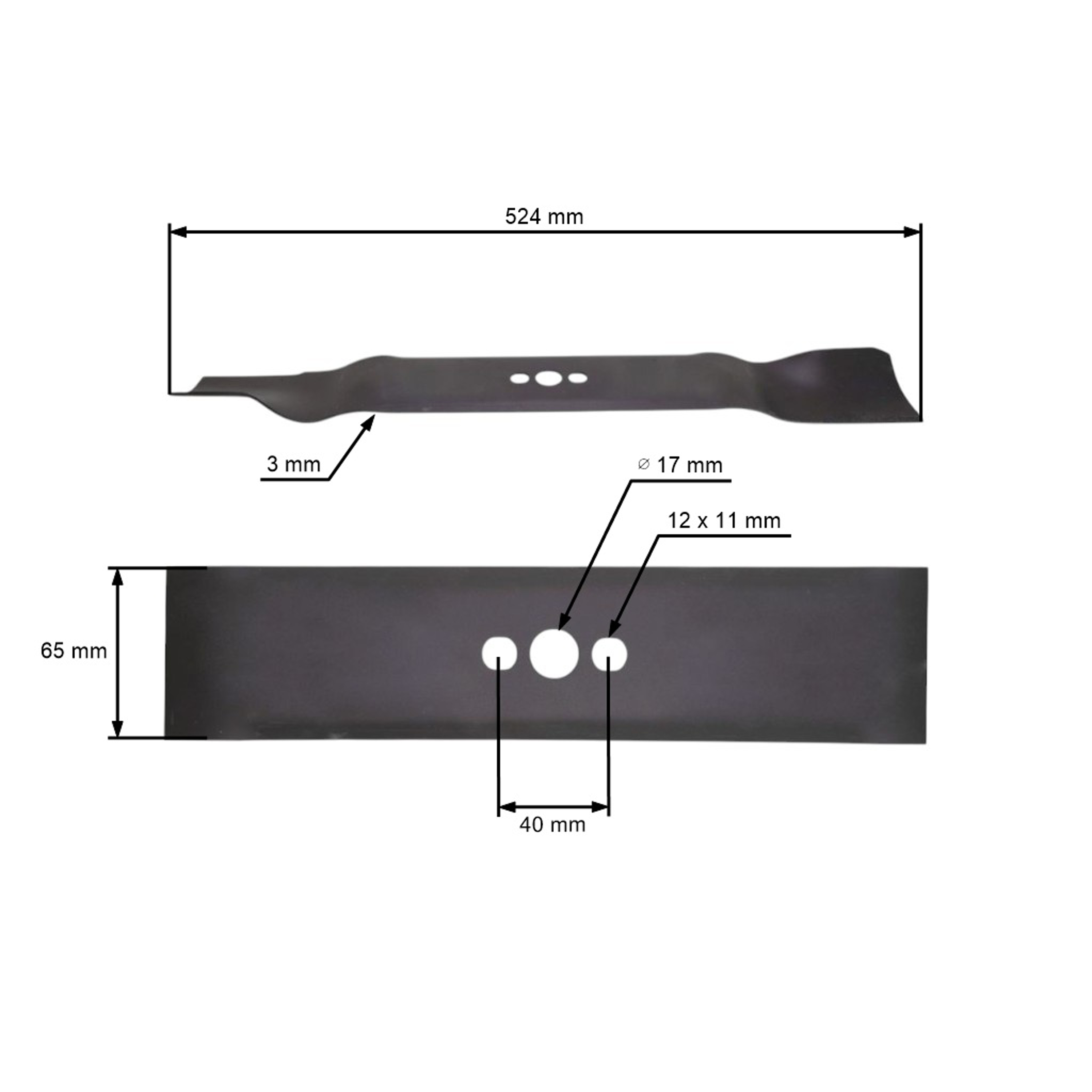 Žací nůž 52,4 cm (21") pro motorové sekačky Husqvarna Jonsered Partner McCulloch Erma Hurricane Marazzini (OEM 531207622 531213695)