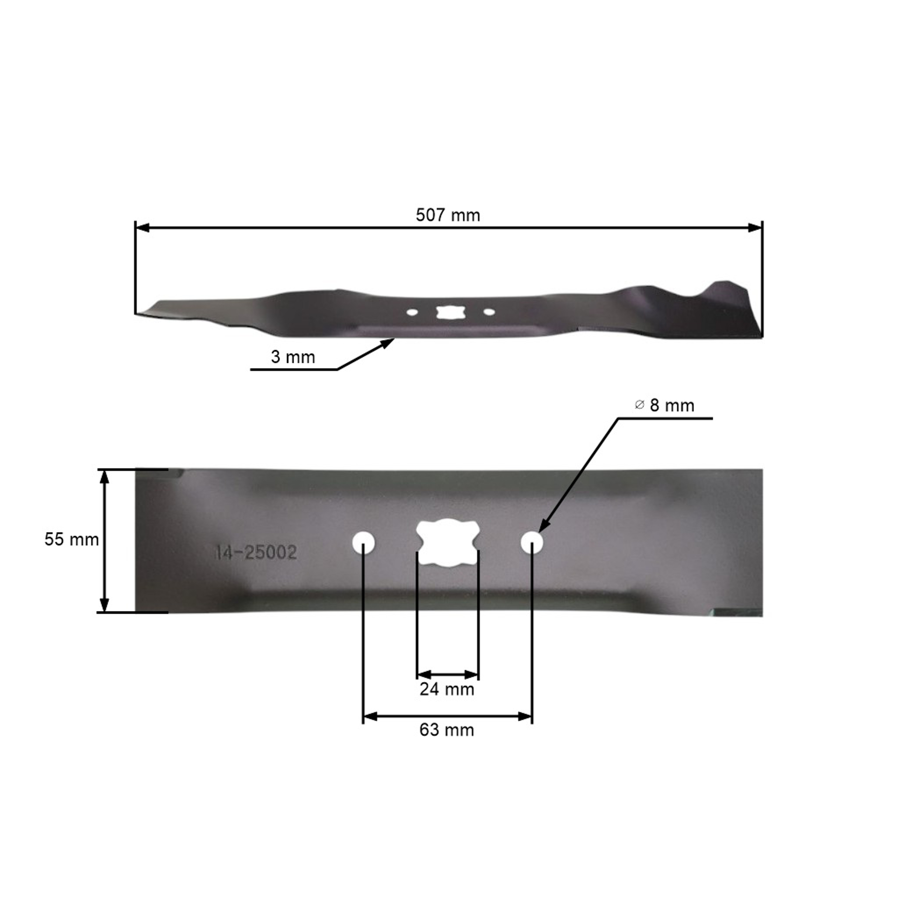 Mulčovací nůž 50,7 cm (20") pro motorové sekačky Bolens Gutbrod Yardman MTD YardMachines TroyBilt Cub Cadet (OEM 742-0740 942-0740)