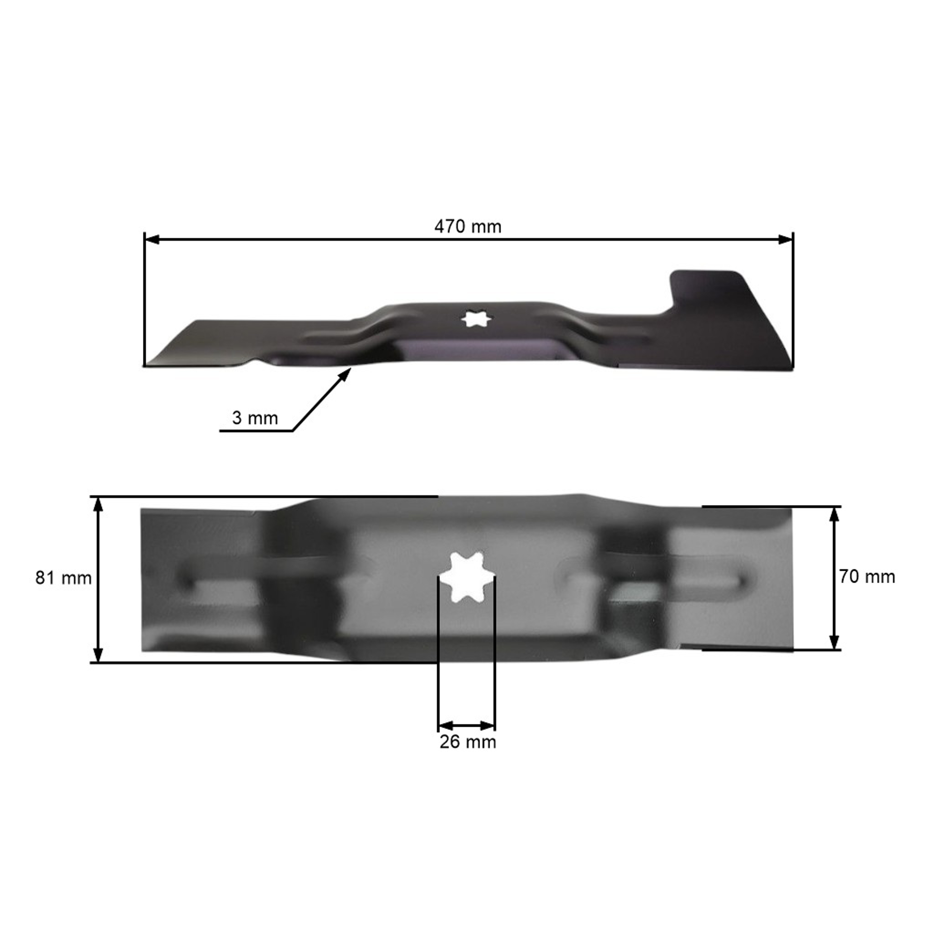 Žací nůž 47 cm (18") levý pro zahradní traktory MTD (OEM 742-04021A 742-0673 742-0659 742-04021)