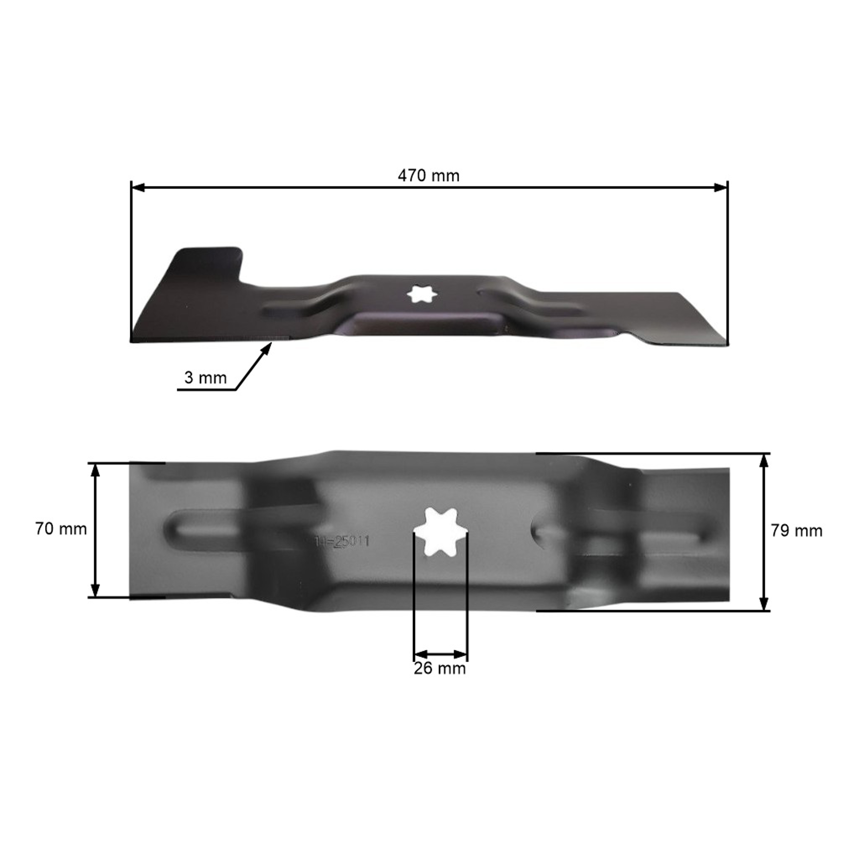 Žací nůž 47 cm (18") pravý pro zahradní traktory MTD (OEM 742-04020A 742-0672 742-0660 742-04020)