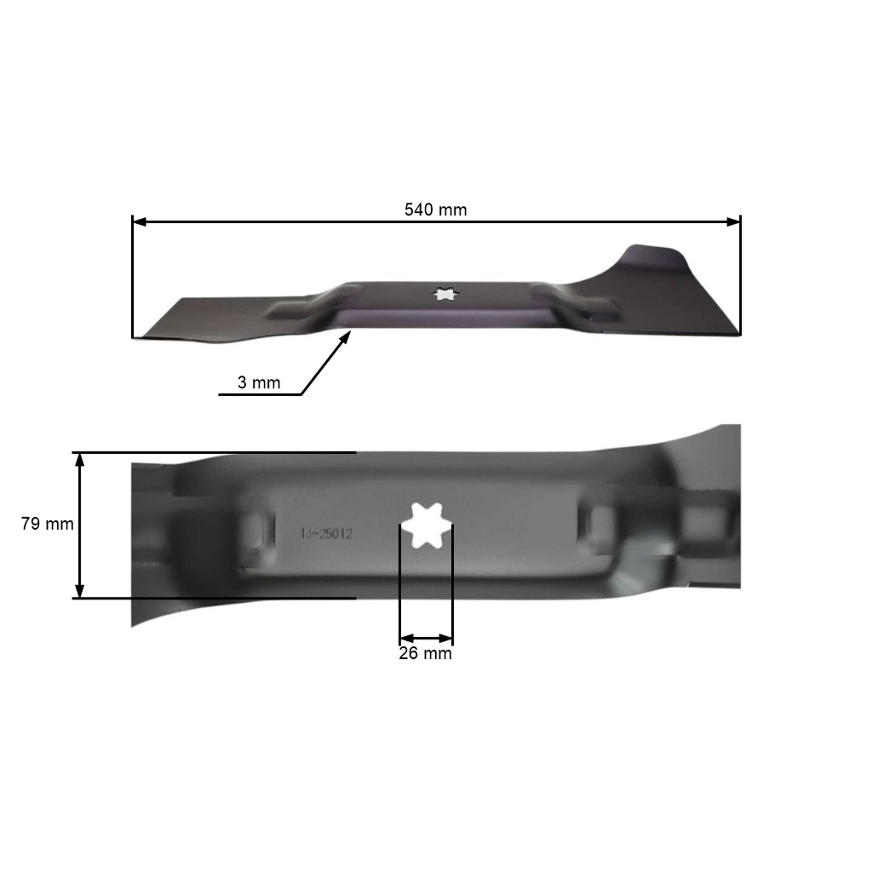 Žací nůž 54 cm (21") levý pro zahradní traktory MTD Efco Oleo-Mac Cub Cadet Bolens Gutbrod Motec Yardman Fleurelle (OEM 742-04081 742-04025A 742-04025 742-0671)