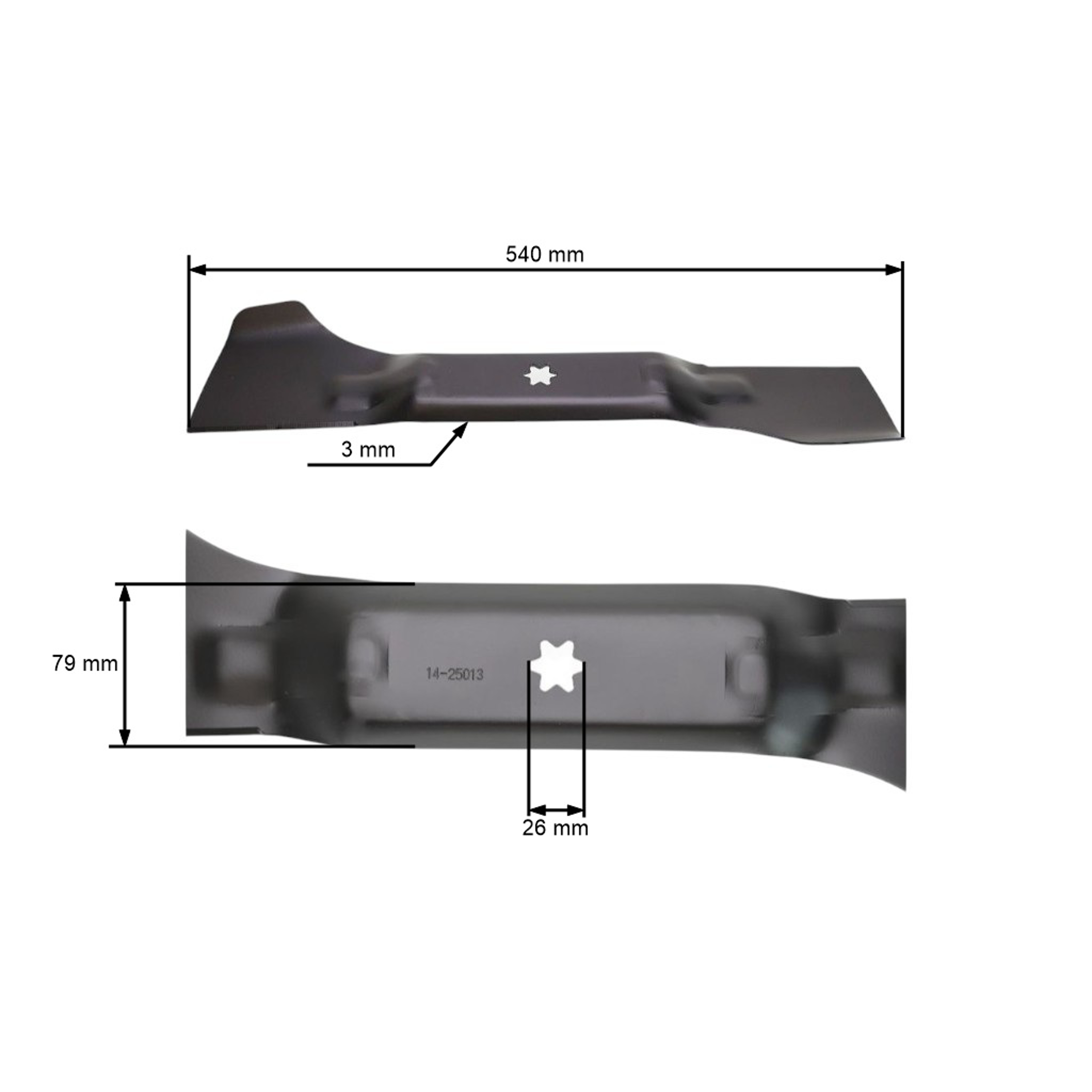 Žací nůž 54 cm (21") pro zahradní traktory MTD Efco Oleo-Mac Cub Cadet Bolens Gutbrod Motec Yardman (OEM 742-04080 942-04080 742-04024 742-0670 942-0670)