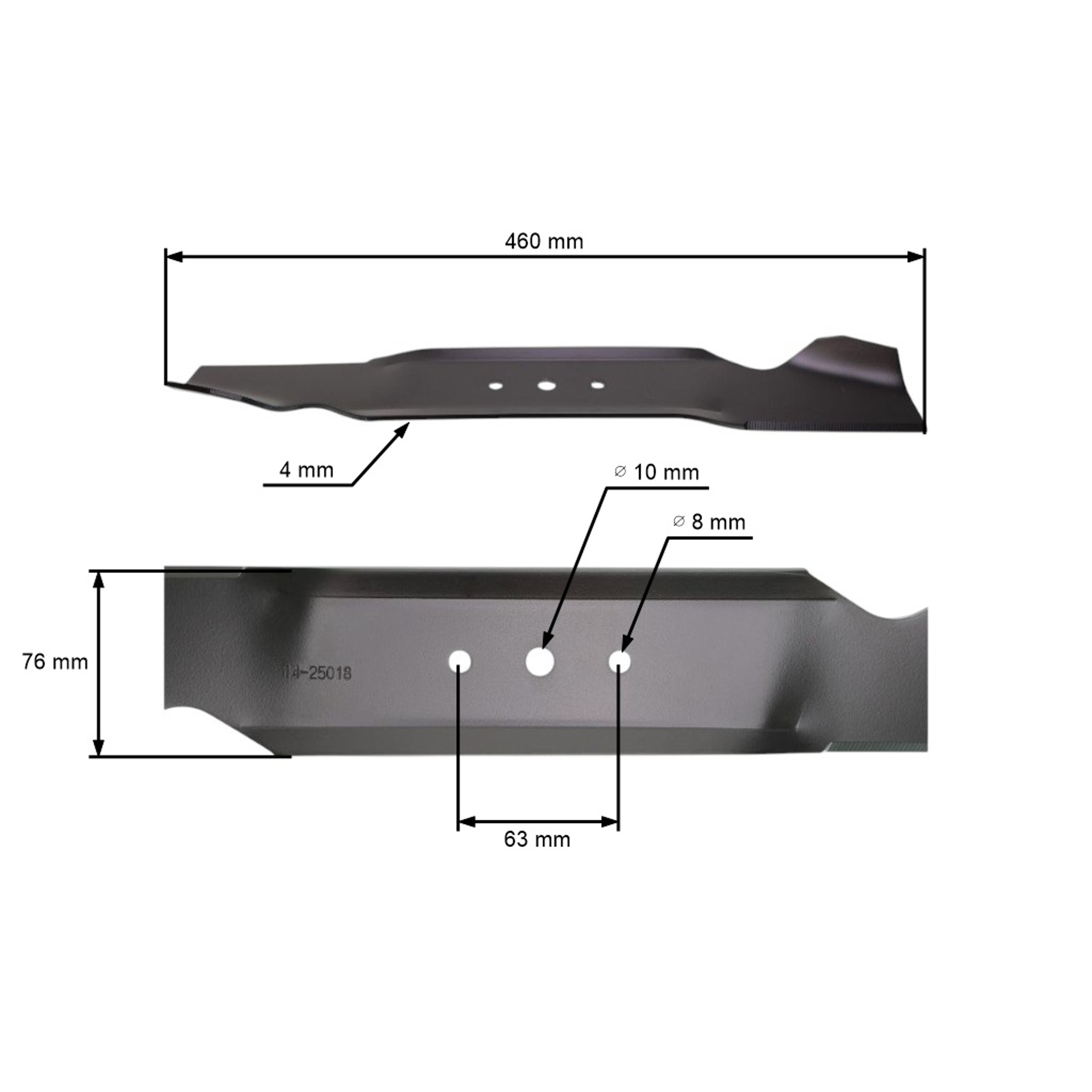 Žací nůž 46 cm (18") boční výhoz pro zahradní traktory MTD (OEM 742-0496 742-0496A 942-0496)