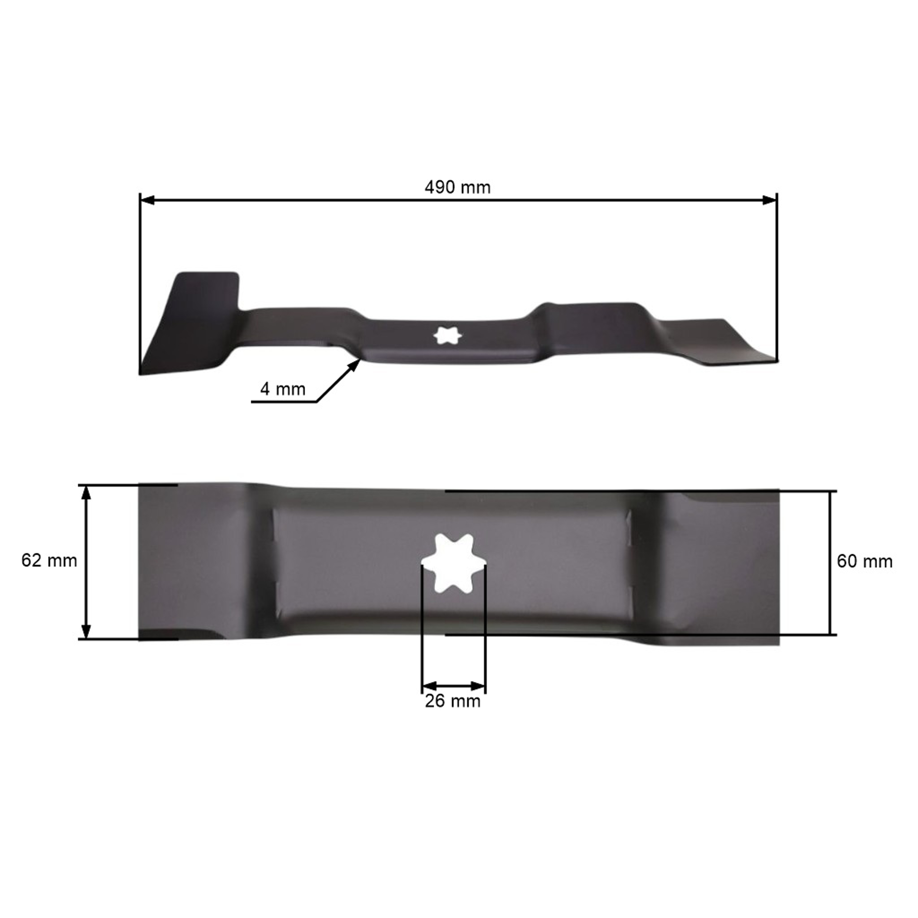 Žací nůž pro zahradní traktory MTD 49 cm pravý (742-05256)