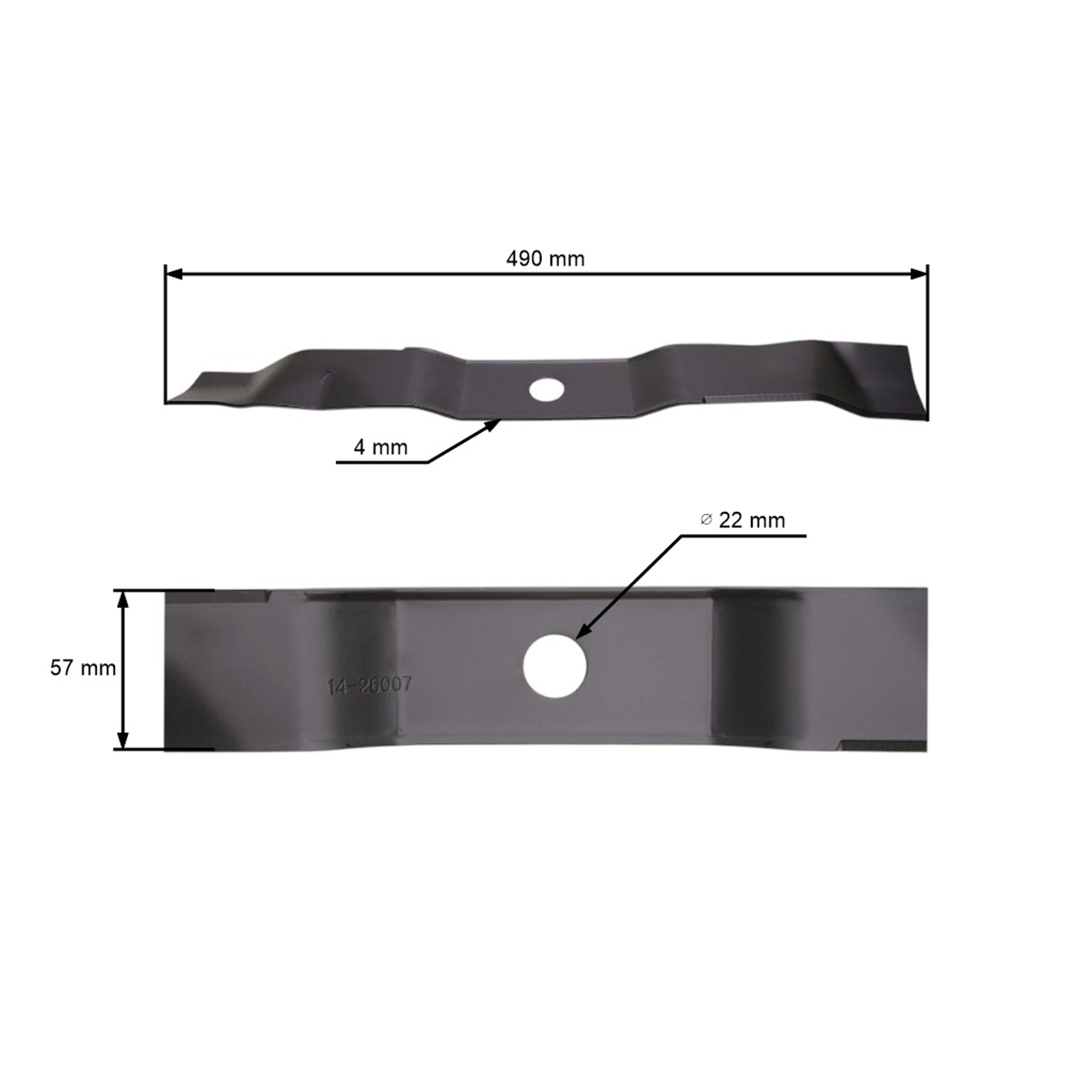 Mulčovací nůž 49 cm (19") pro zahradní traktory Murray (OEM 095104E701MA 095104E701 95104E701 095104E701WMA)