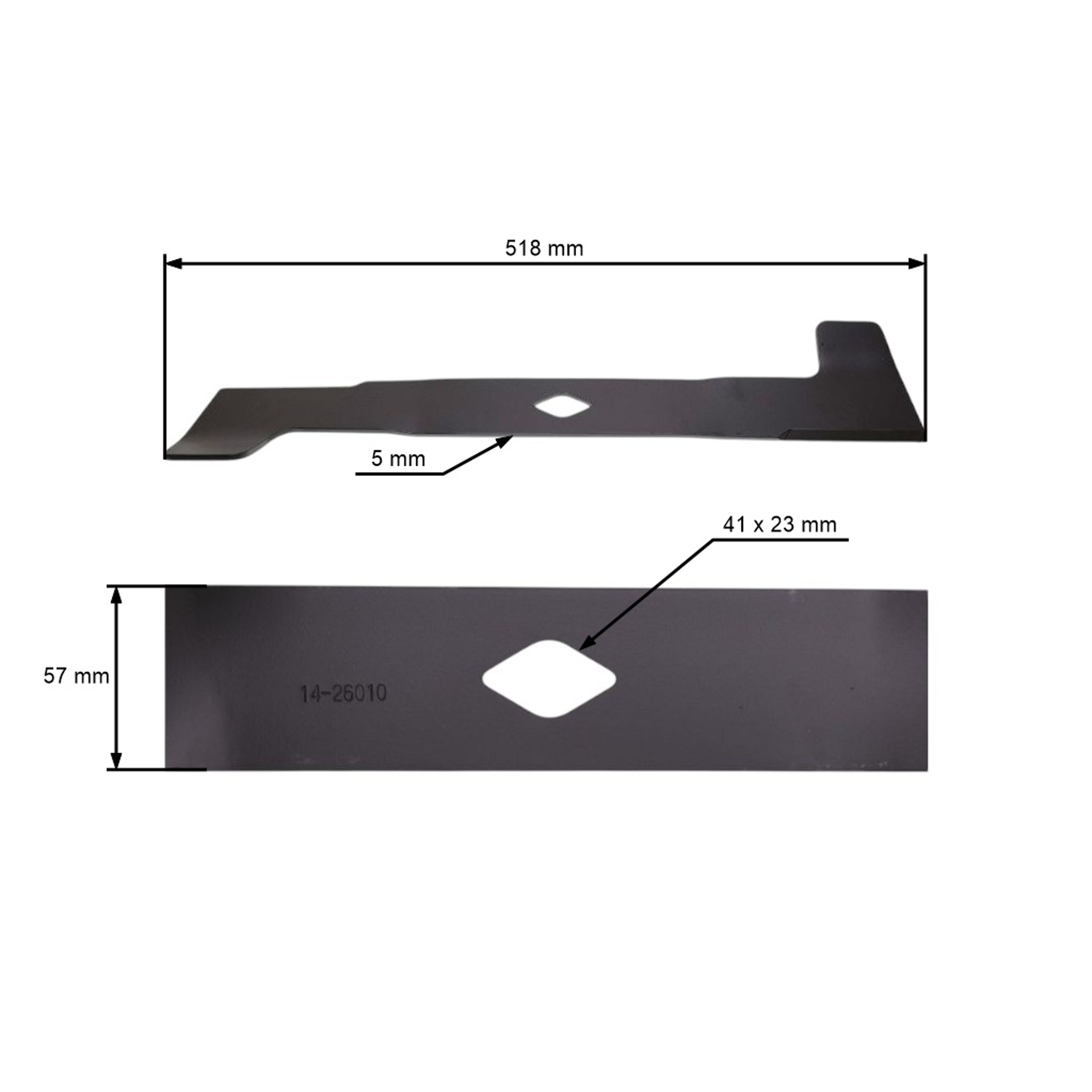 Žací nůž 51,8 cm (20") pro zahradní traktory Murray (OEM 690499 690499MA 690499E701MA 95096 94209)