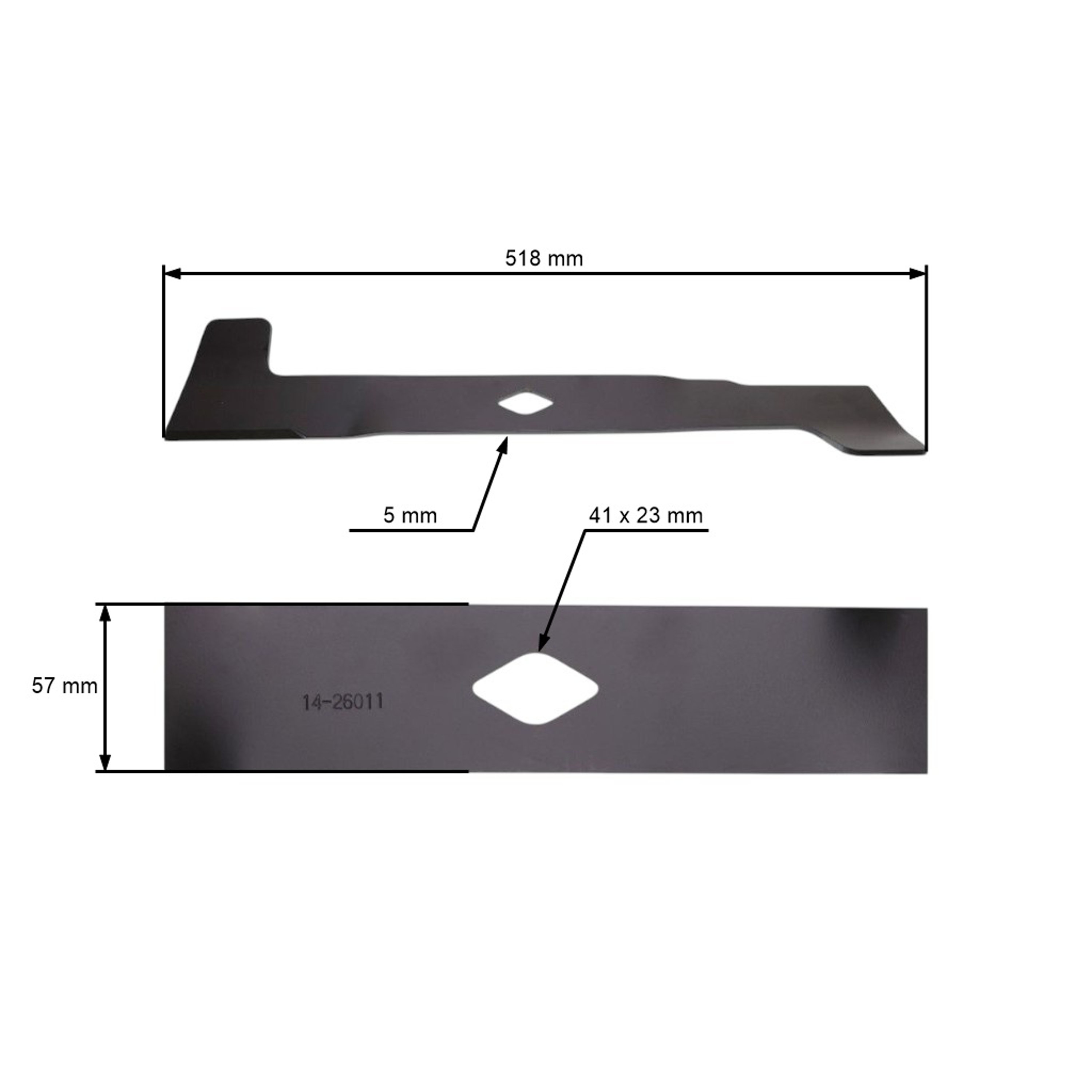 Žací nůž 51,8 cm (20") pravý pro zahradní traktory Murray (OEM 690500E7001MA 94208MA 94208 95097 690500 690500MA)