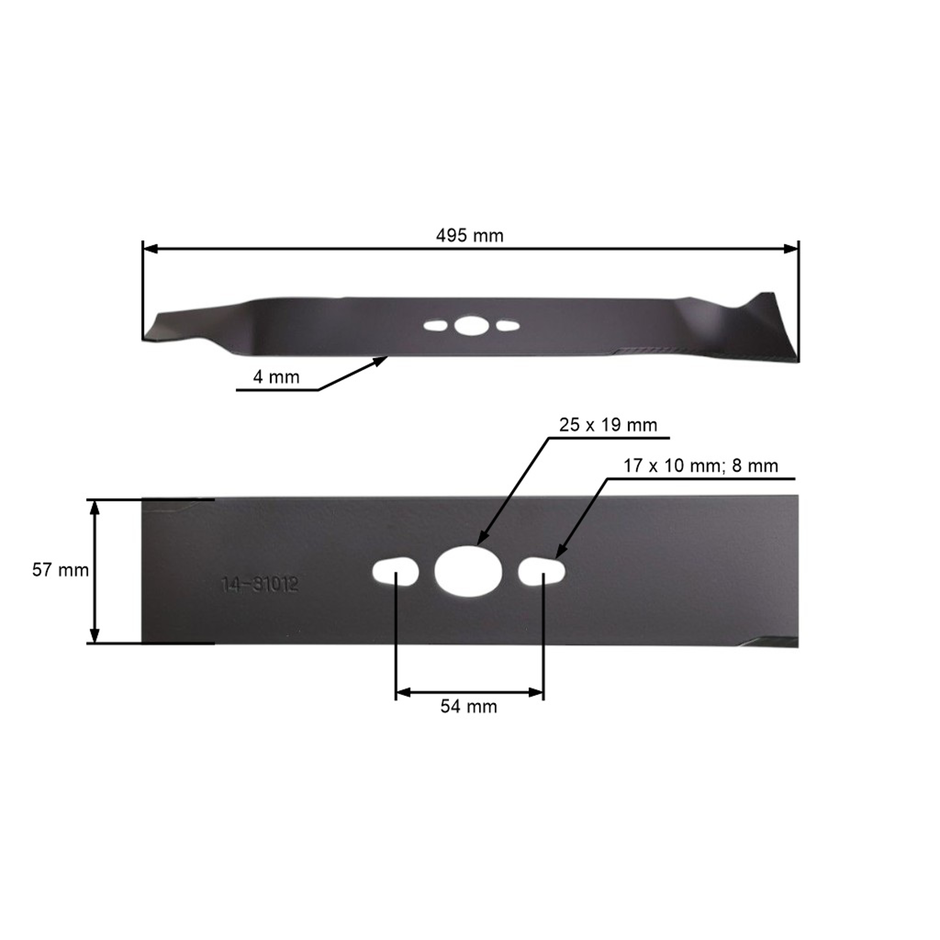 Žací nůž 49,5 cm (18") pro motorové sekačky NAC Ryobi (OEM S551H-6-02 70130360S S511H-6-02-CZ)