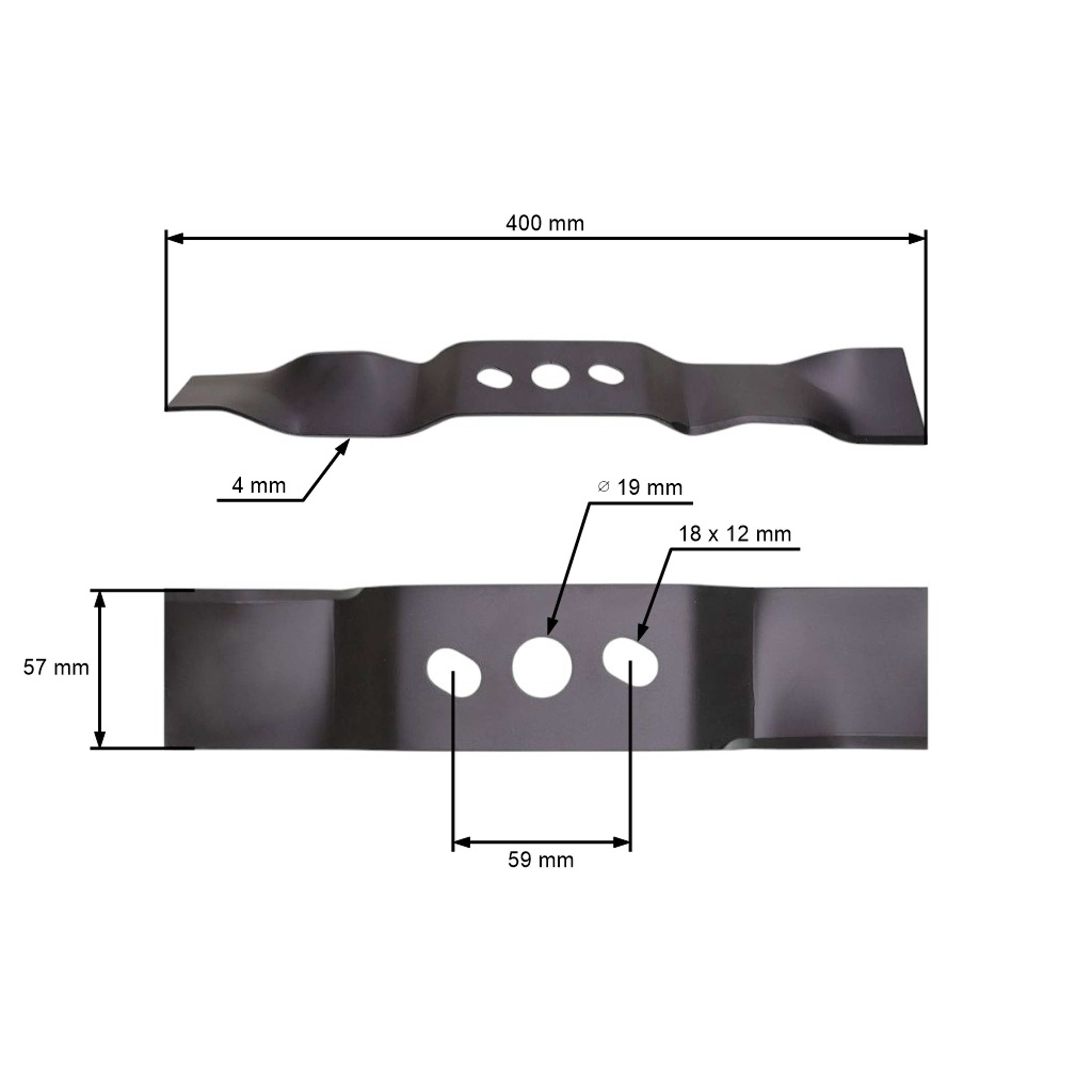 Mulčovací nůž 40 cm (16") pro Čínské motorové sekačky a sekačky z hobbymarketů NAC (OEM WR-440)