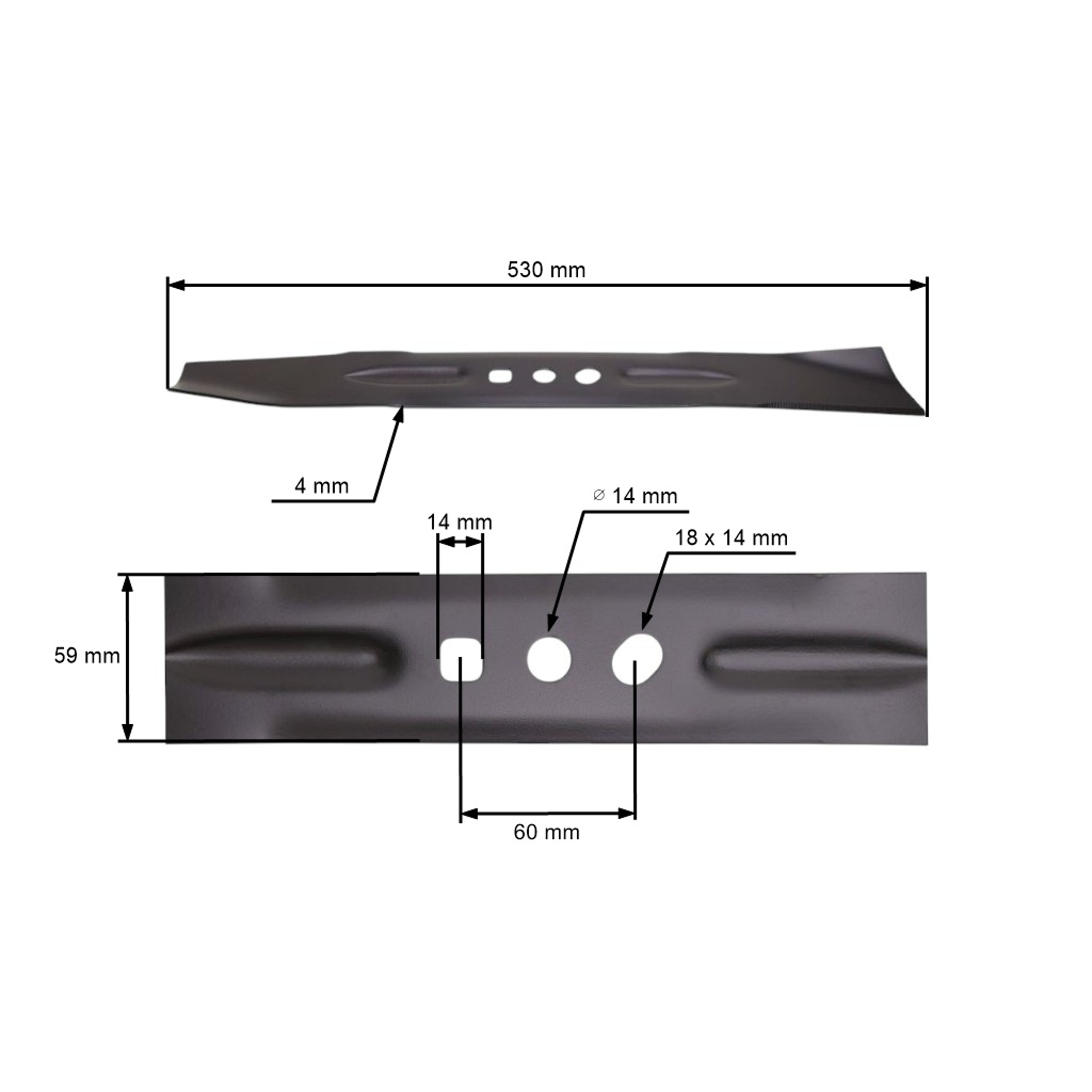 Žací nůž 53 cm (21") pro Čínské motorové sekačky a sekačky z hobbymarketů NAC Krysiak Vega Ursus Hyundai