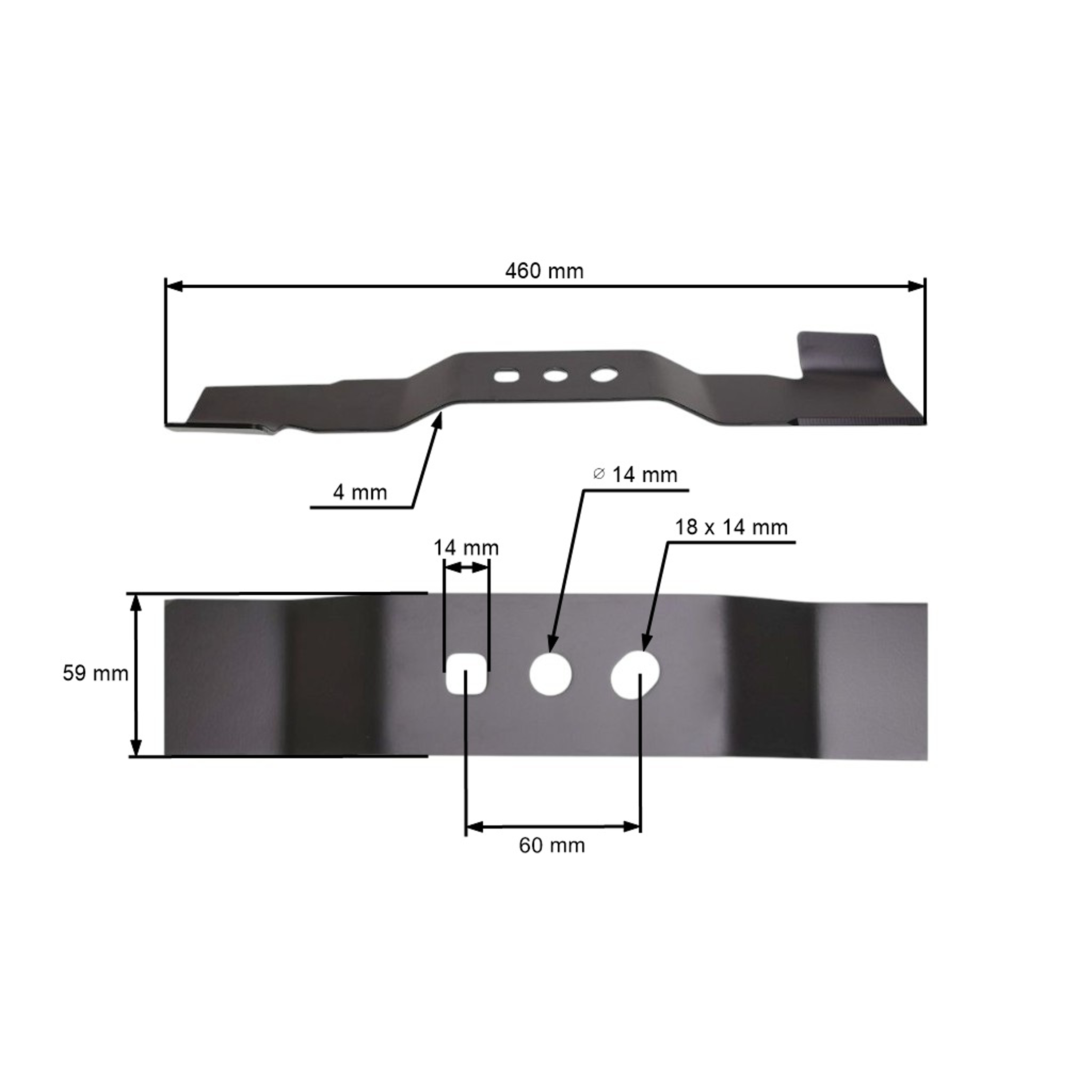 Žací nůž 46 cm (18") se sběrem pro Čínské motorové sekačky a sekačky z hobbymarketů NAC Krysiak Vega Ursus Hyundai