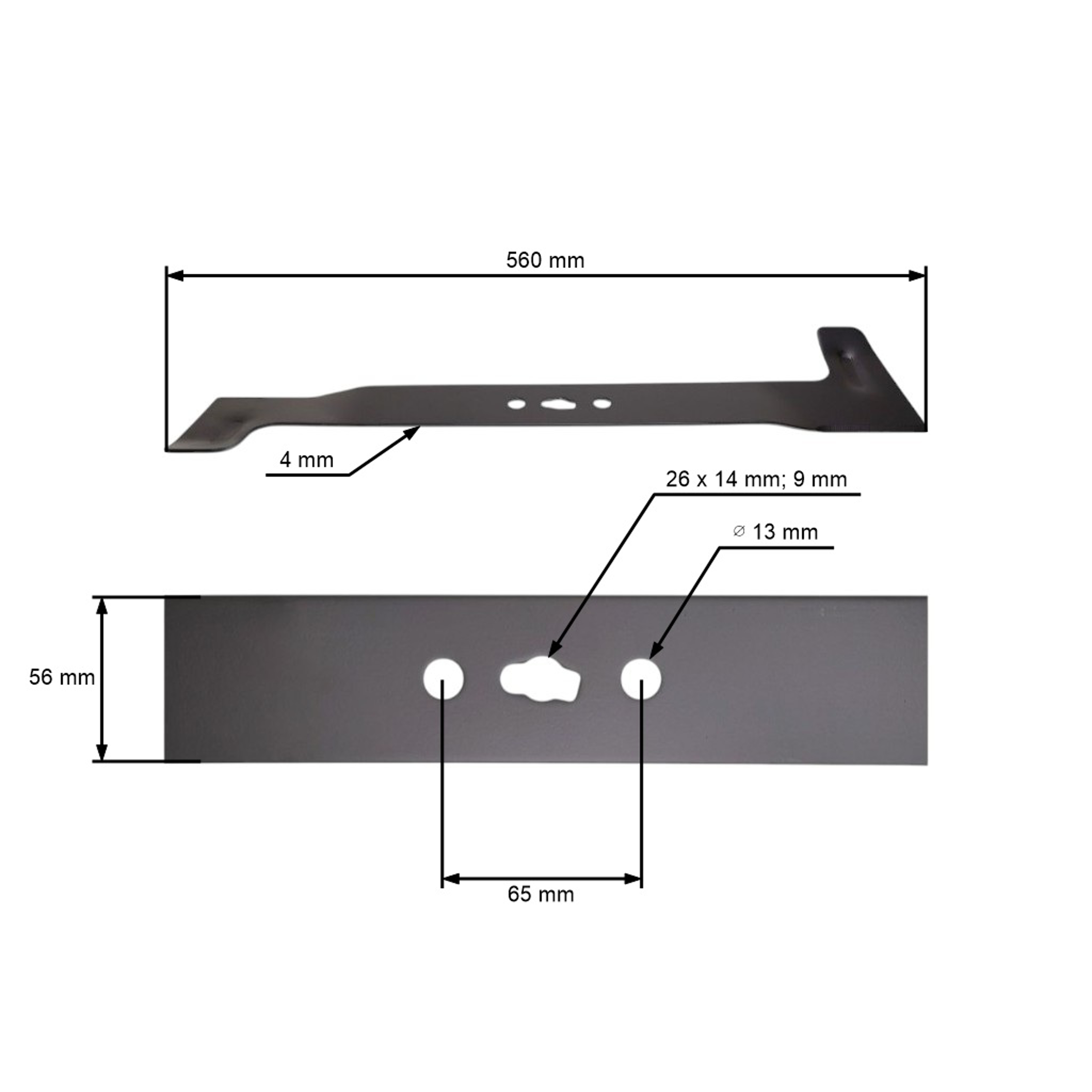 Žací nůž 56 cm (22") pro Čínské motorové sekačky a sekačky z hobbymarketů NAC (OEM LS56-32)