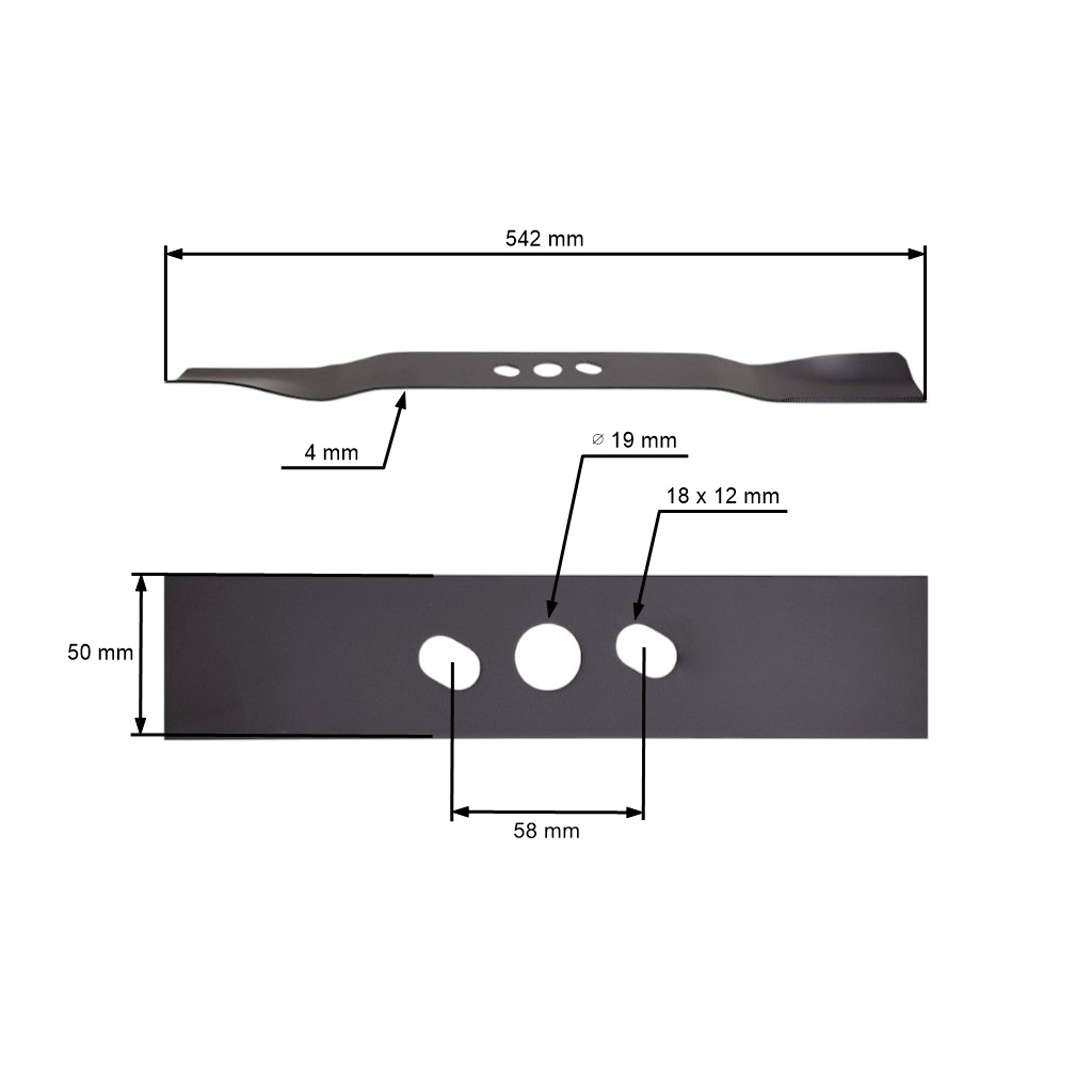 Žací nůž 54,2 cm (21") pro Čínské motorové sekačky a sekačky z hobbymarketů NAC (OEM WR65601)