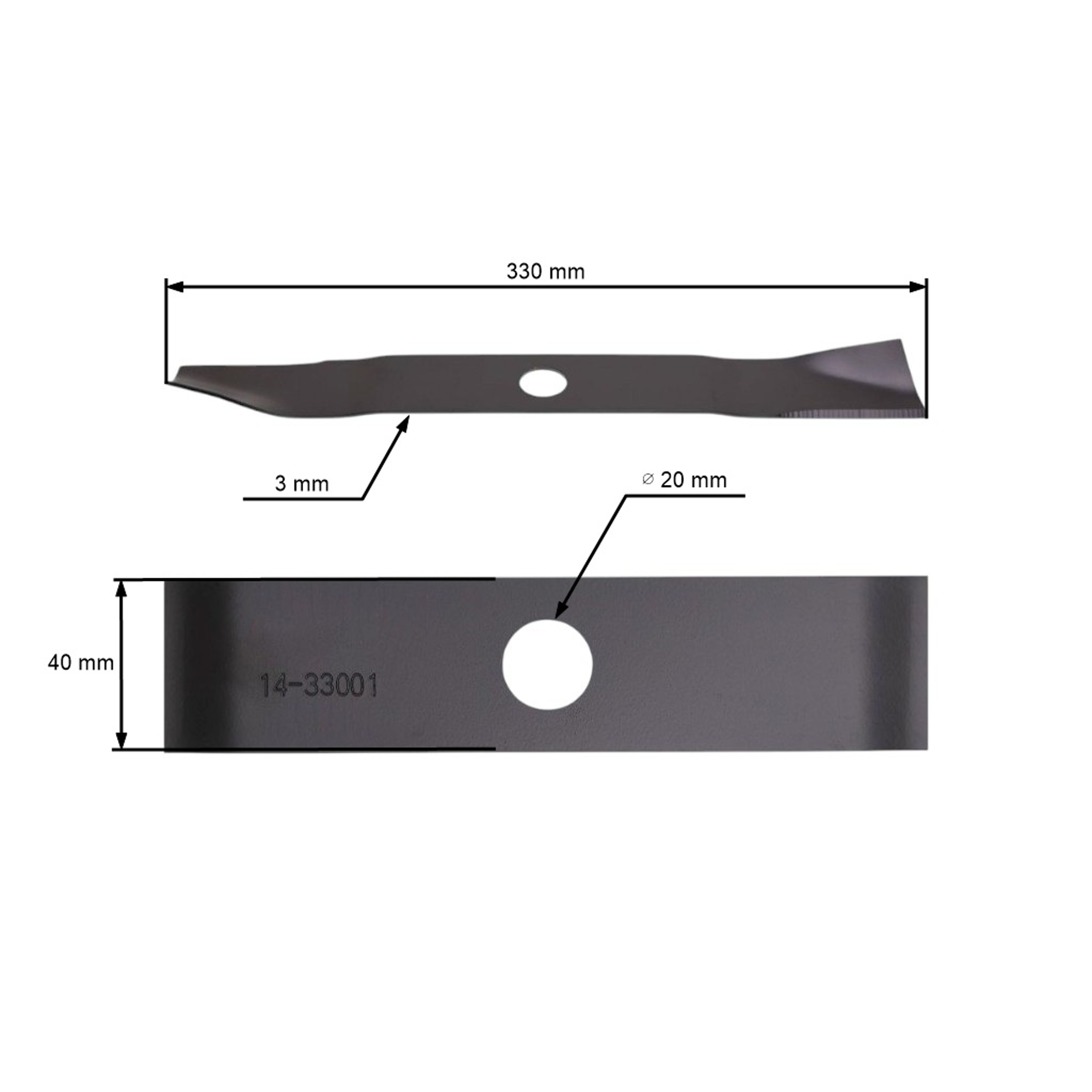 Žací nůž 33 cm (13") pro elektrické sekačky Stiga Honda Castel Garden (OEM 1111275901 1111970001 181004127/0 CG81004117HO)