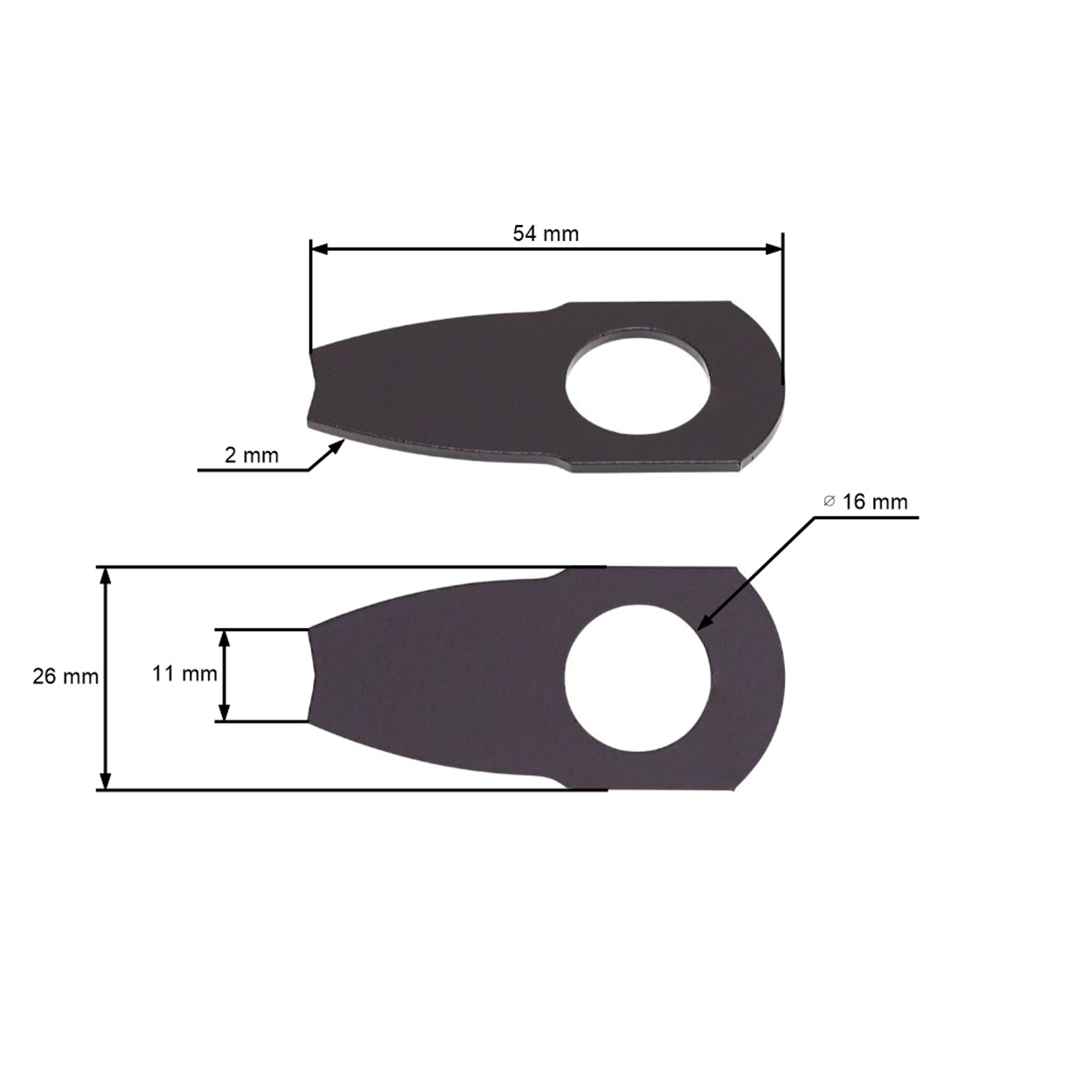 Sada 16 ks. žacích nožů 5,4 cm (2,1") pro vertikutátory Stiga SVP40B PILOTE S400E S400B (OEM 118801546/0 73852)