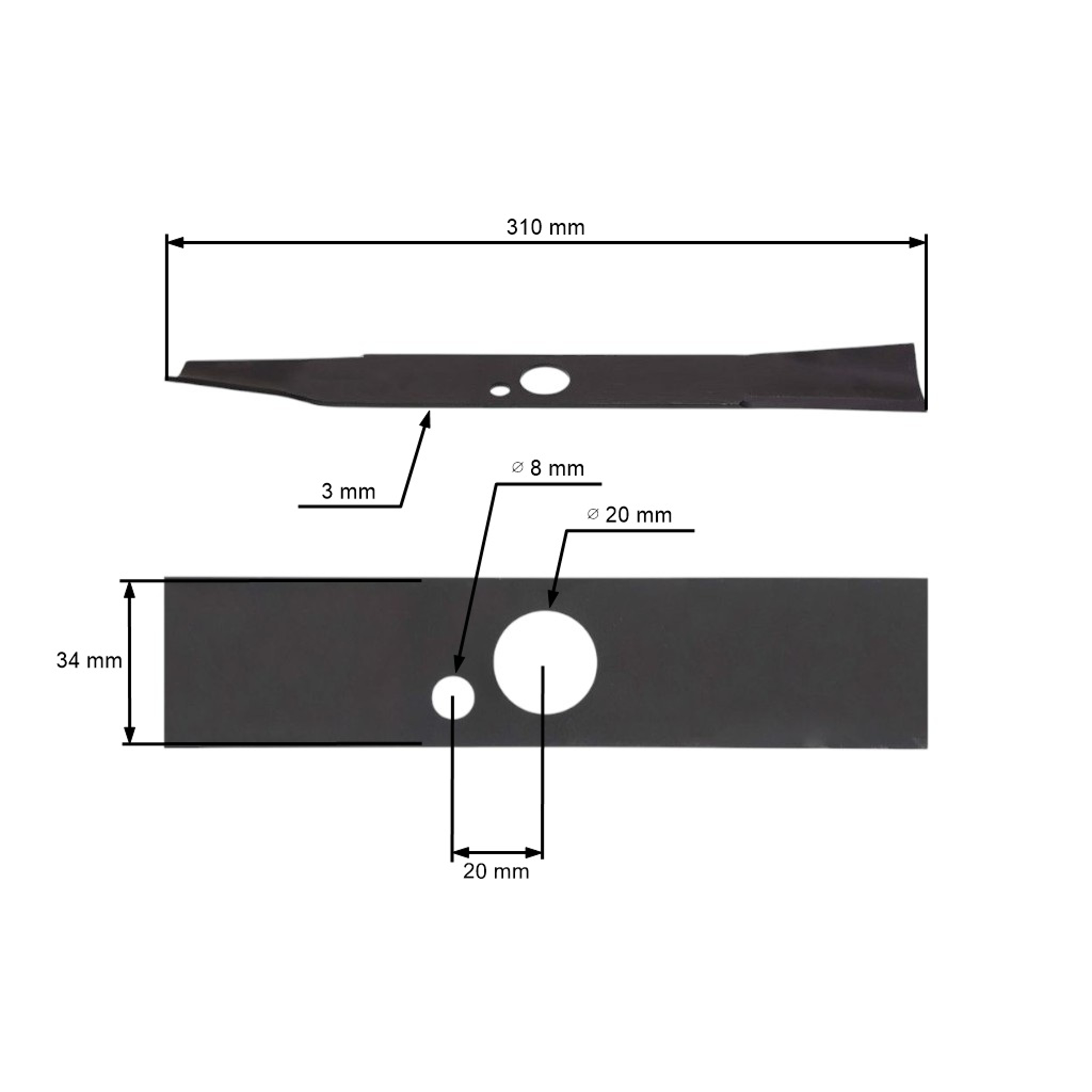 Žací nůž 31 cm (12") pro elektrické sekačky Valex Estroil Partner (OEM 1489820 5950481)