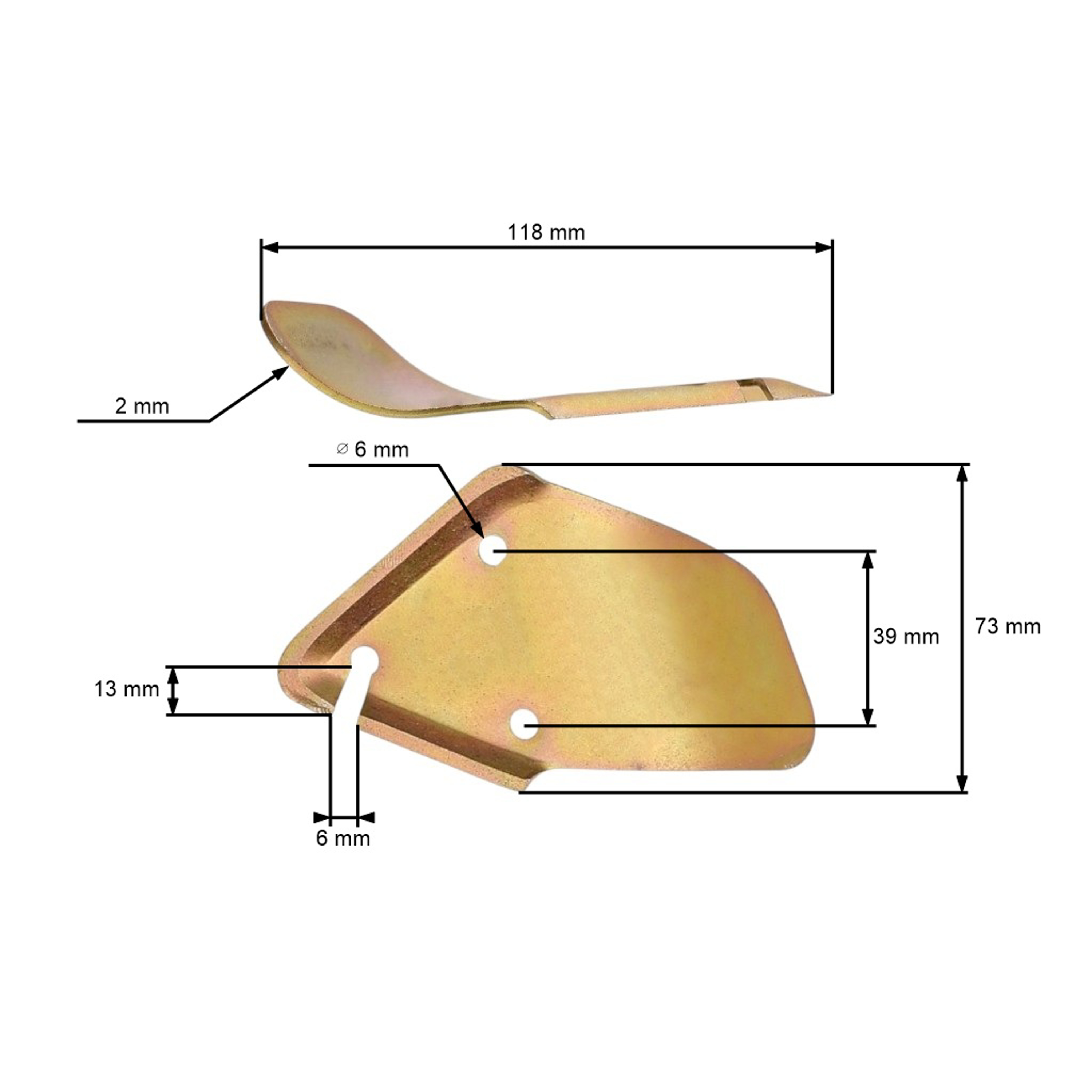 Triplex nůž 11,8 cm (5") pro motorové sekačky Wolf 42/52 (OEM 4180048 4180080 4180080)