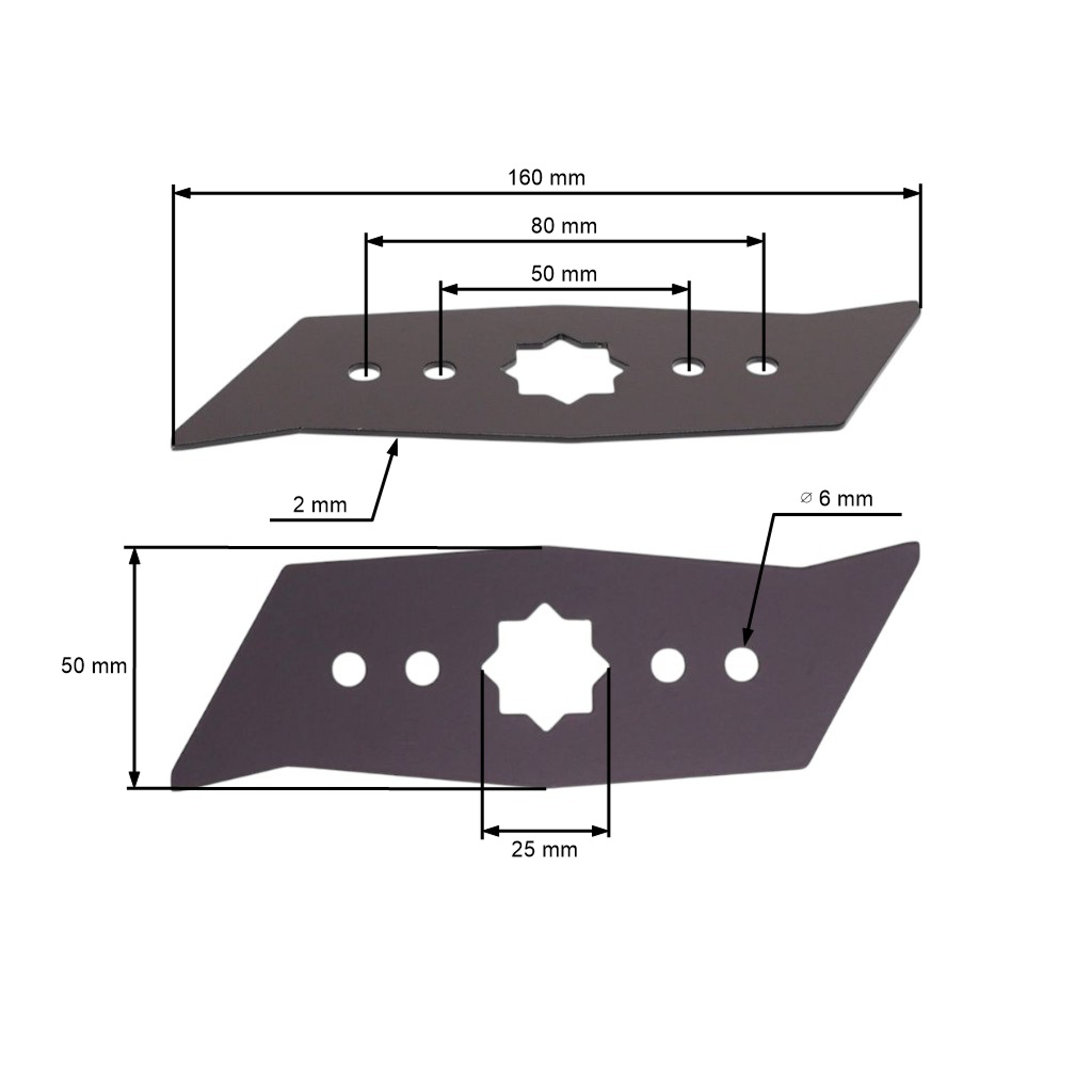 Nůž 16 cm (6") pro vertikutátory Wolf Asgatec Hecht (OEM 517000044 3568081 3568400 WL3568400)