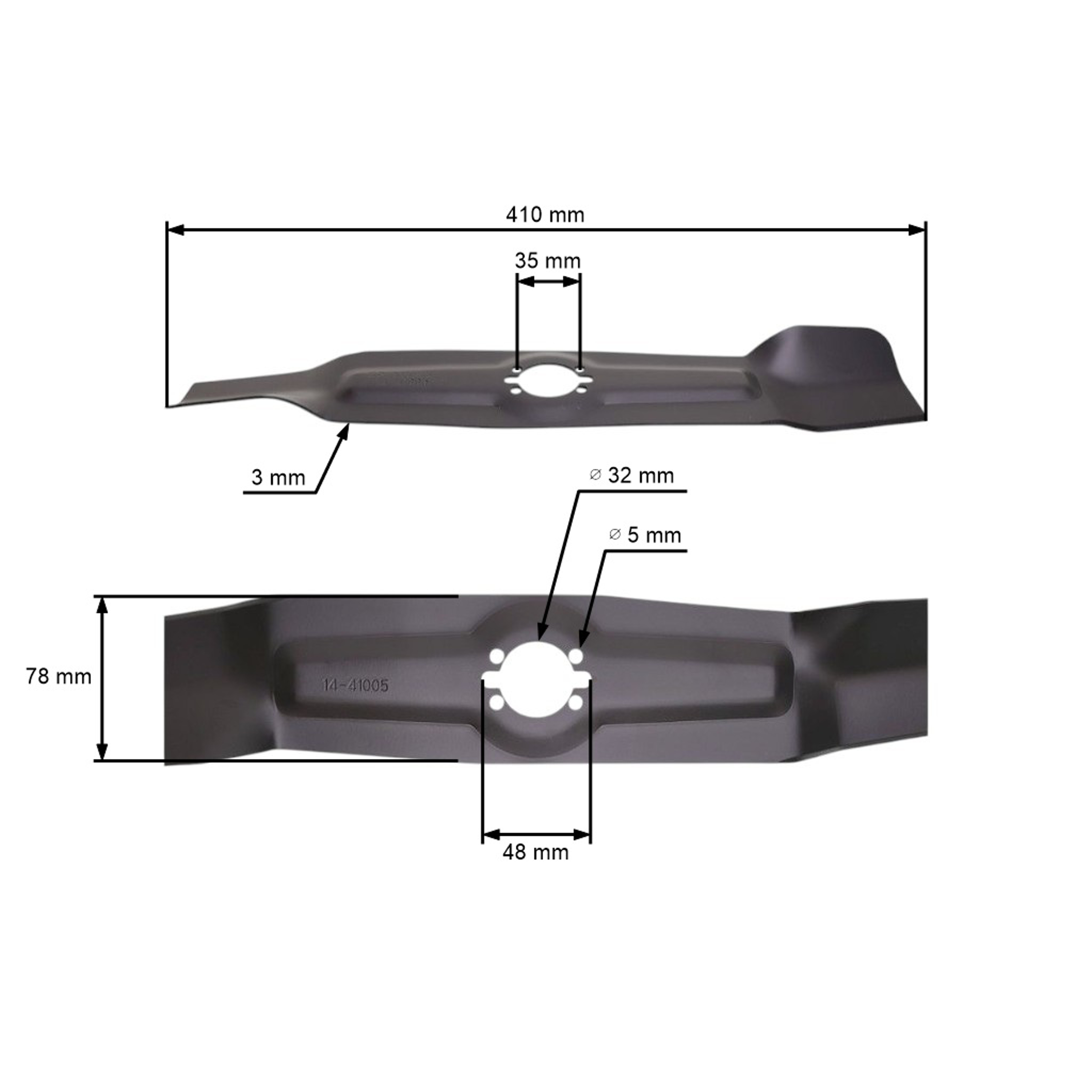 Žací nůž 41 cm (16") pro motorové sekačky Wolf (OEM 171041)
