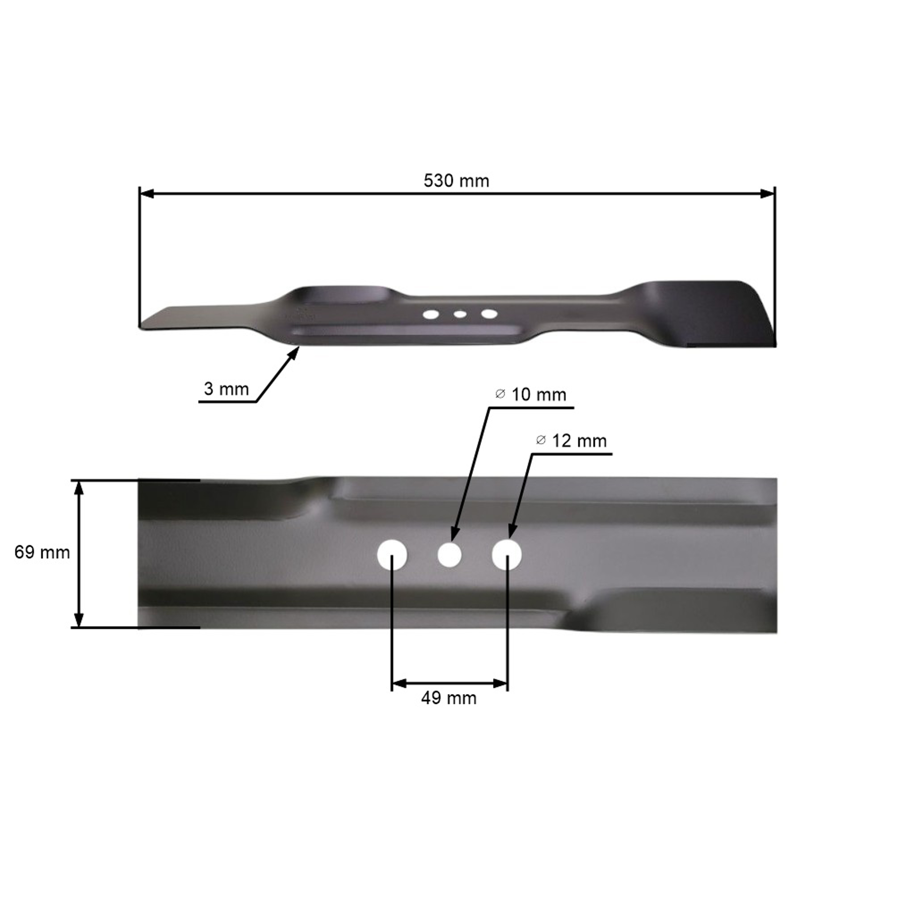 Žací nůž 53 cm (21") pro motorové sekačky John Deere Sabre (OEM GC00032 GC00344)
