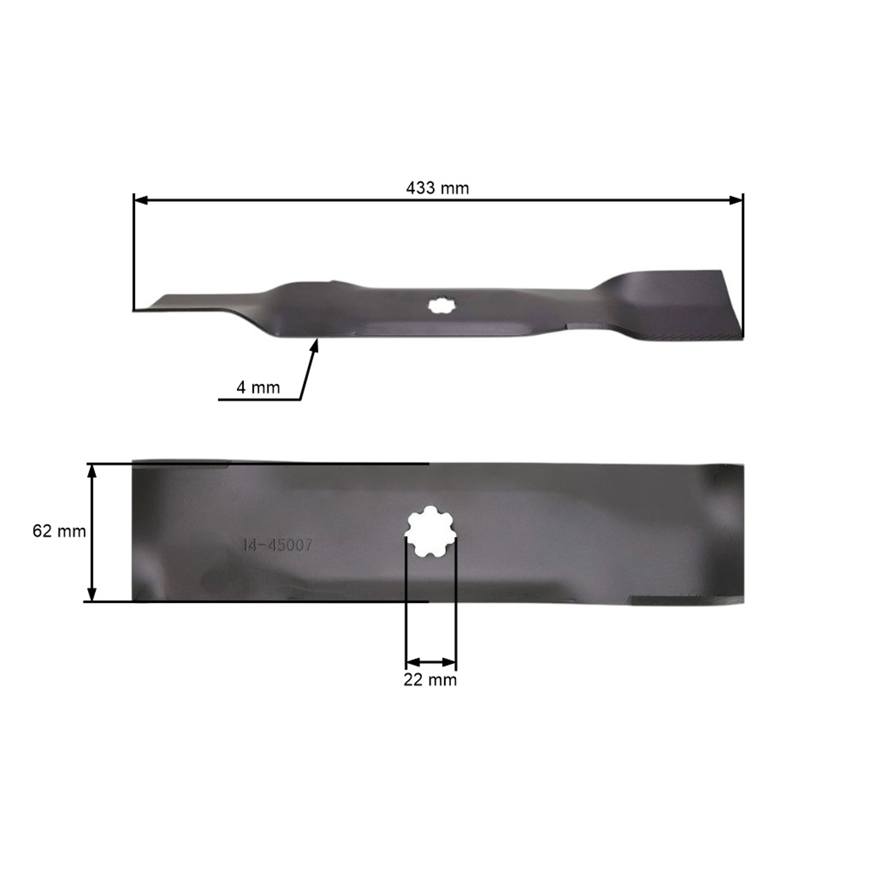 Žací nůž 43,3 cm (17") pro zahradní traktory John Deere (OEM AM137757)
