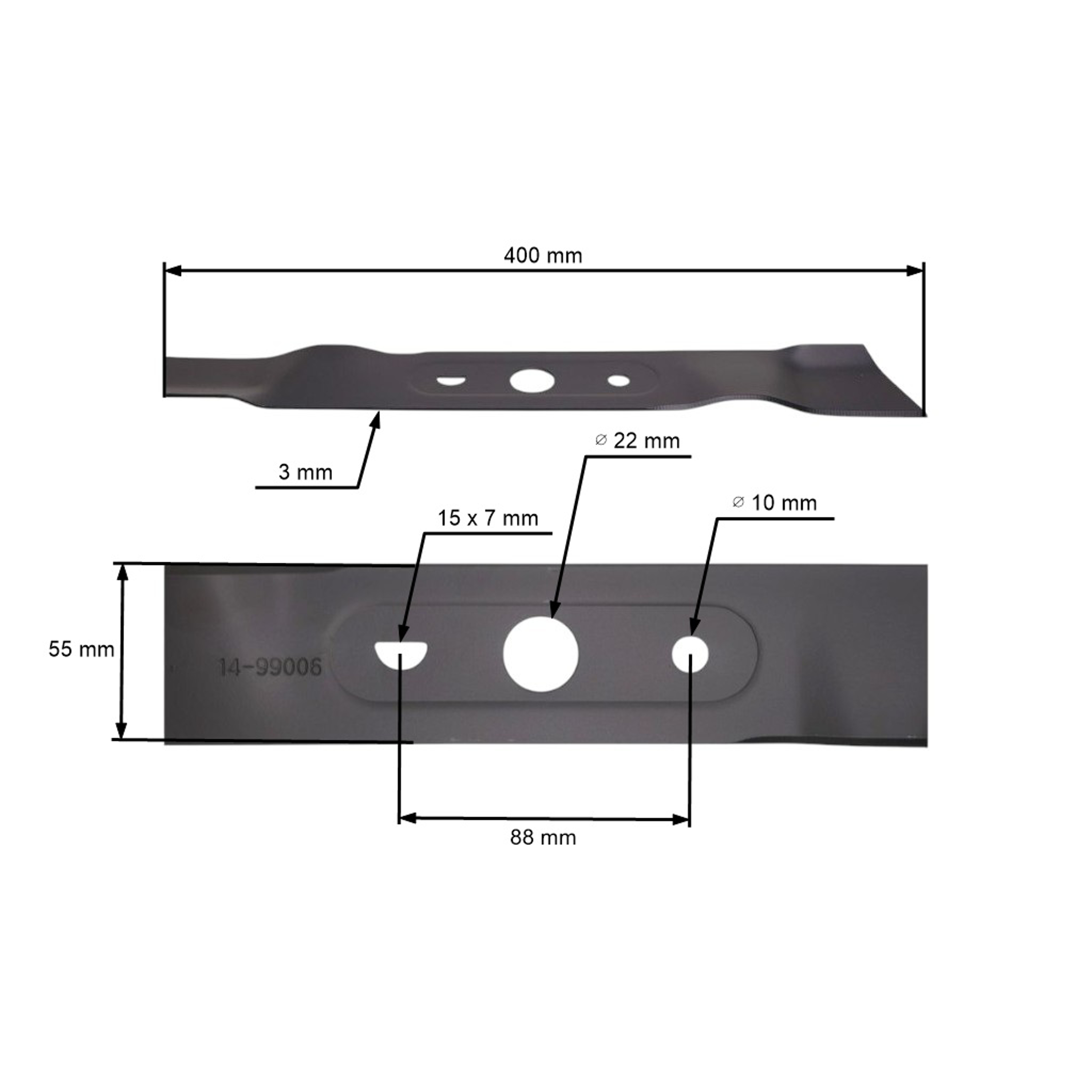 Žací nůž 40 cm (16") pro elektrické sekačky Ryobi Sterwins (OEM 5132002438)