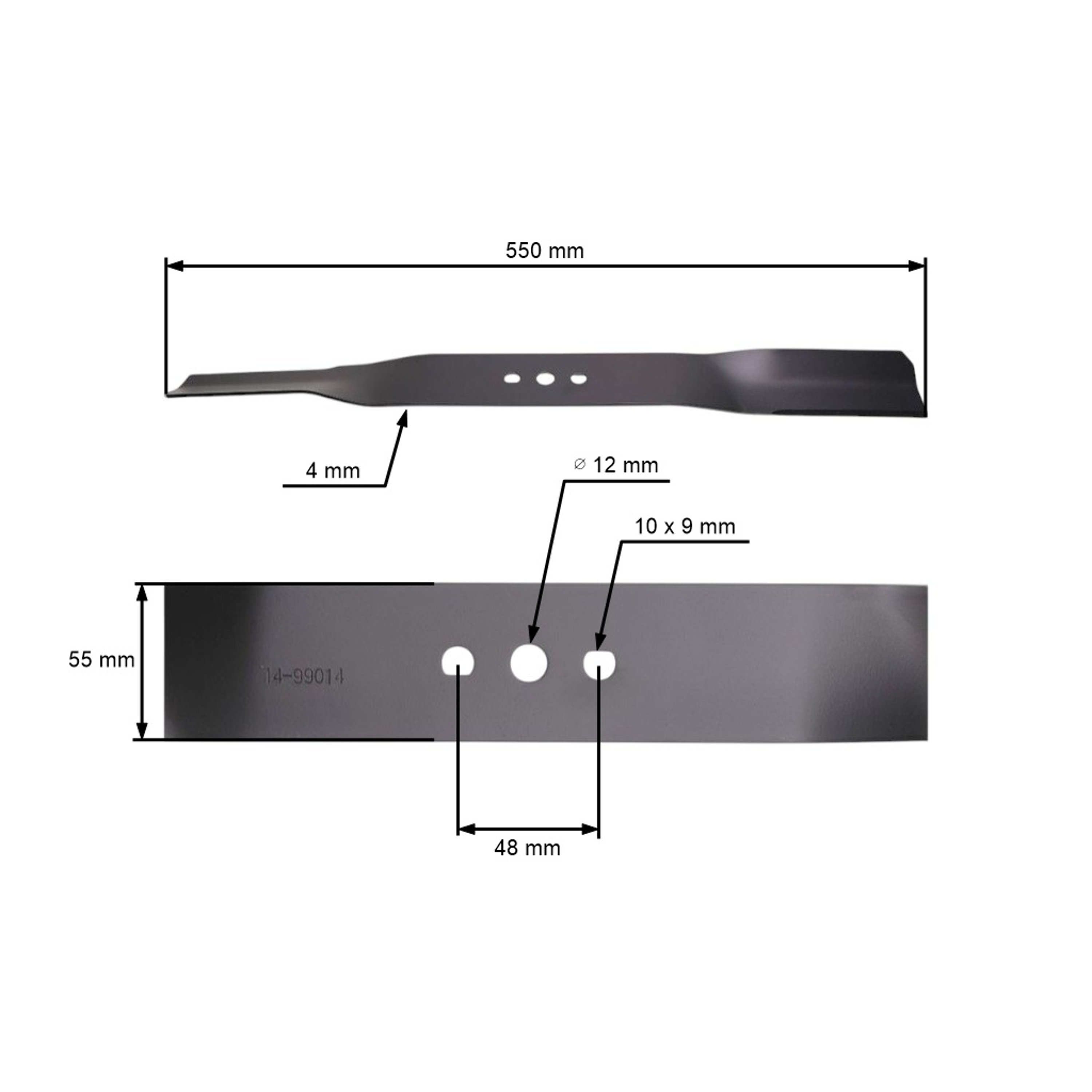 Žací nůž 55 cm (22") pro Čínské motorové sekačky a sekačky z hobbymarketů Hortmasz HKS Master Cut Lider Tryton Hortus Victus (OEM JL56Z-C3-04)
