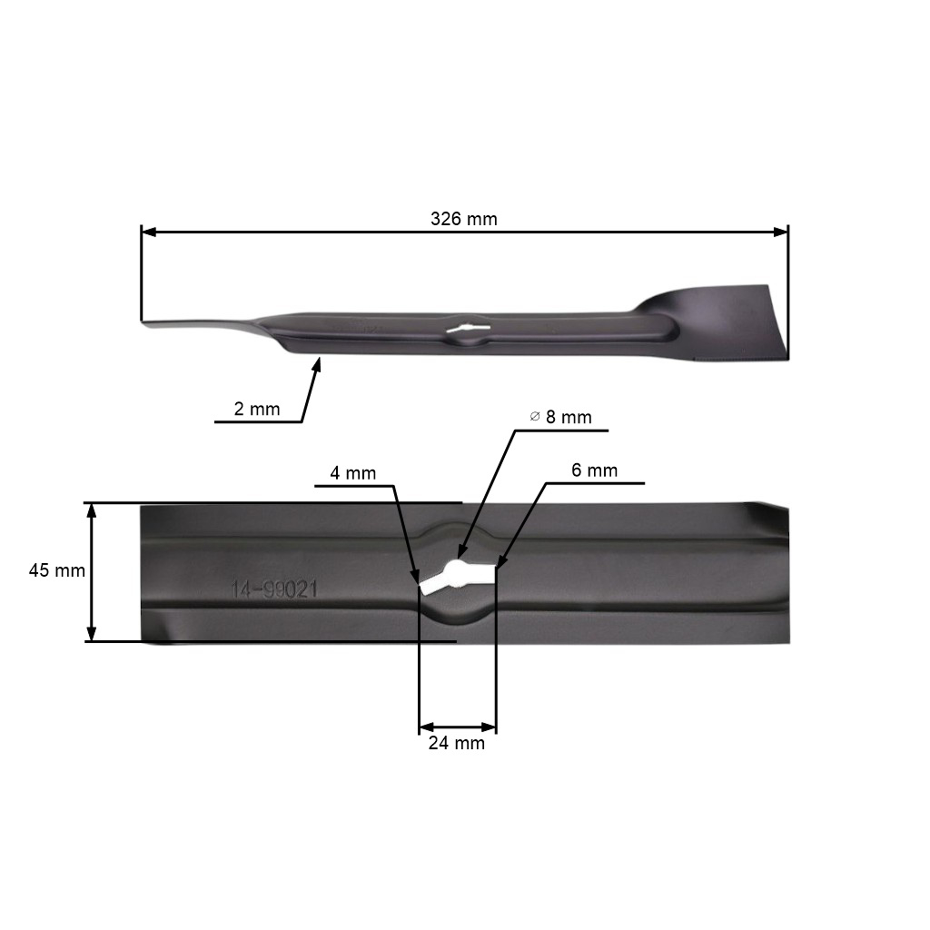 Žací nůž 32,6 cm (13") pro elektrické sekačky Castorama Hecht Grizzly Einhell Garda (OEM GD51BX.X0.01 3405460 34.054.60 H123357 13700209 6247444)