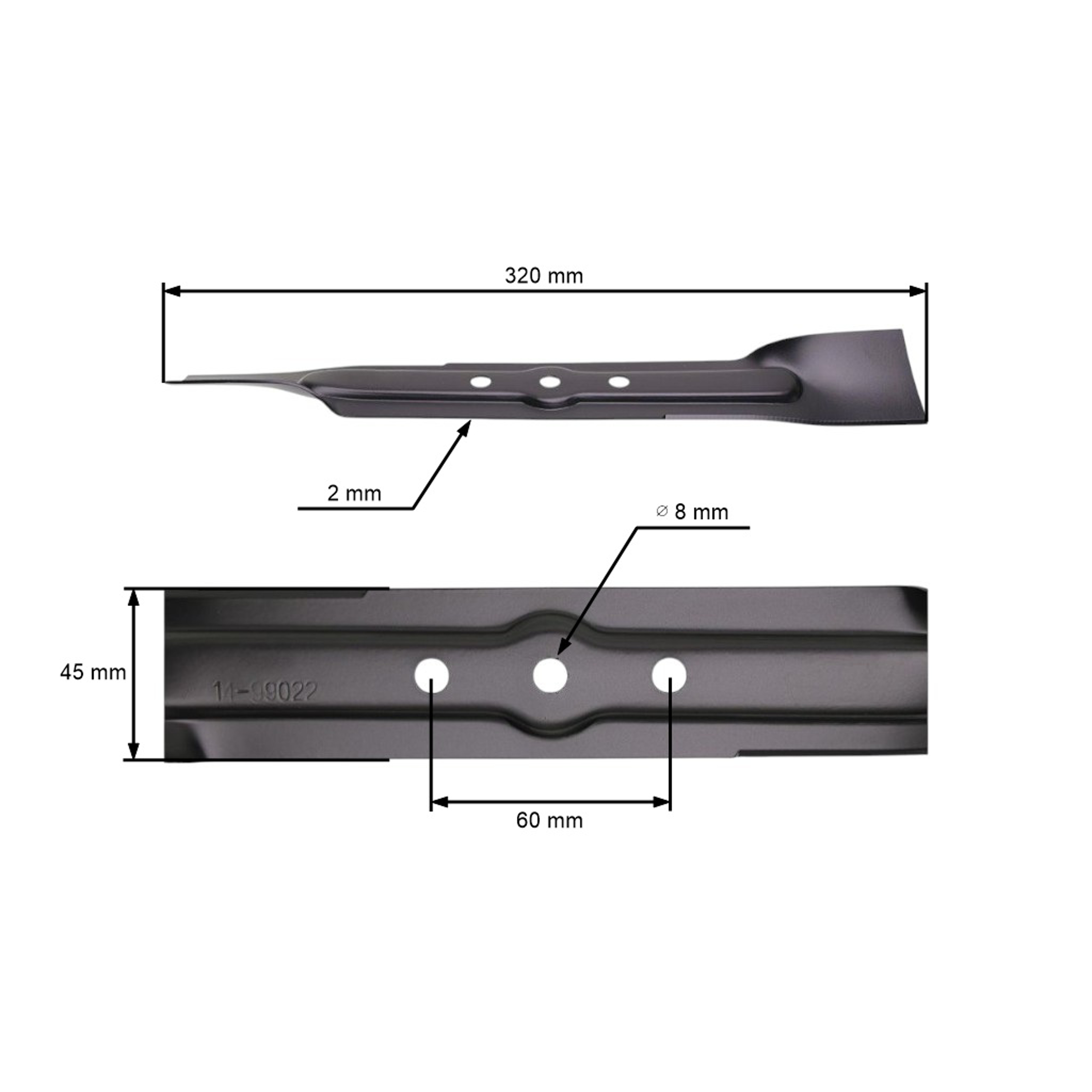 Žací nůž 32 cm (13") pro elektrické sekačky Bosch Rotak 32/320 (OEM F016800108)