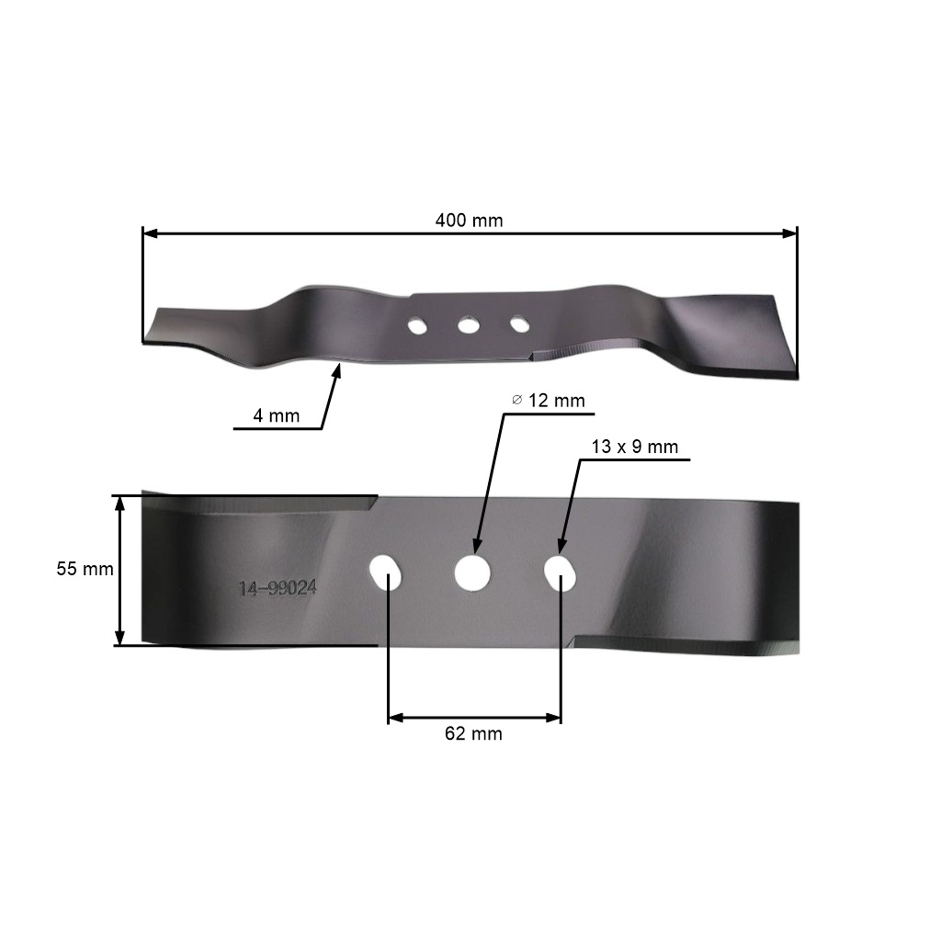 Mulčovací nůž 40 cm (16") pro Čínské motorové sekačky a sekačky z hobbymarketů Hortmasz Dym Hortus Leroy Merlin Victus Nac (OEM 26300161101)