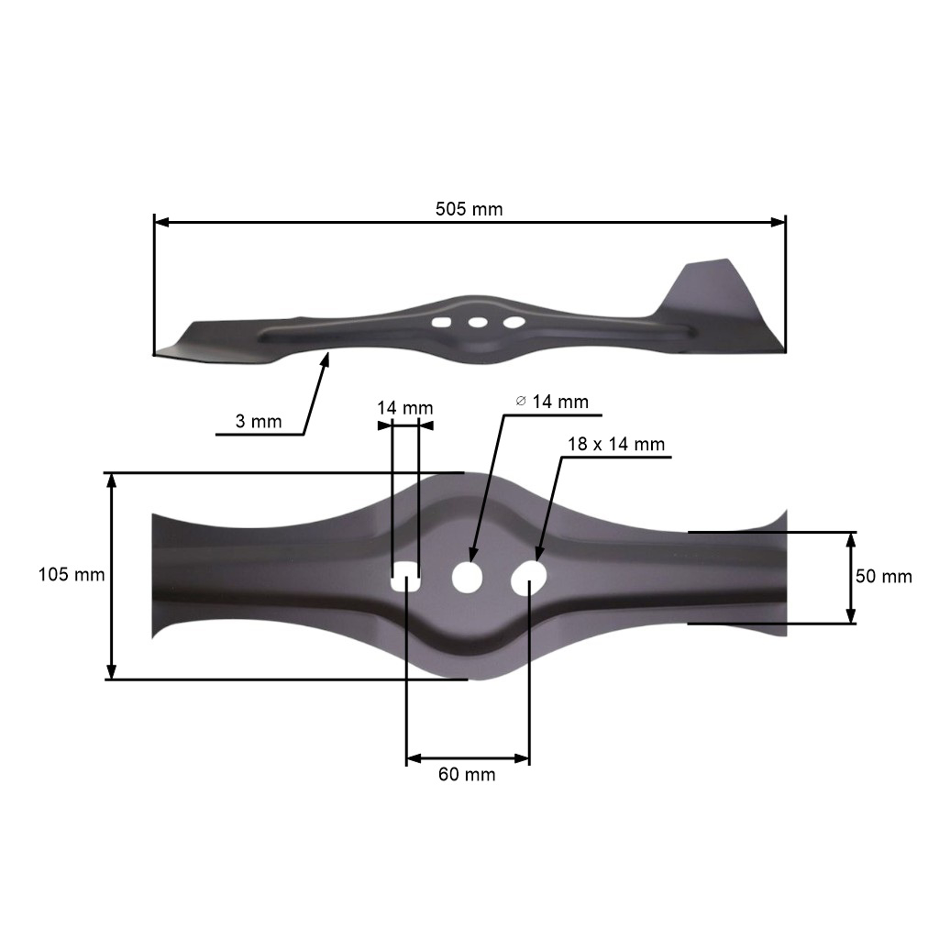 Žací nůž 50,5 cm (20") se sběrem pro motorové sekačky Hecht Avenberg Fieldmann Vega (OEM 50G5510000000)