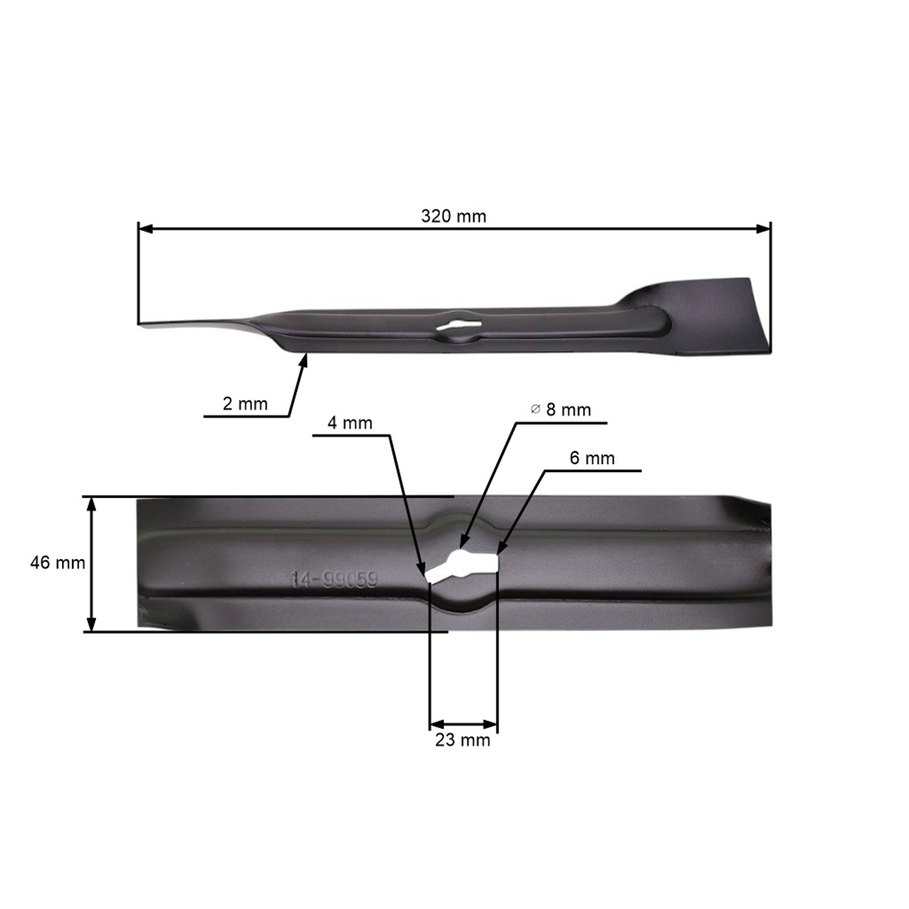 Žací nůž 32 cm (13") pro elektrické sekačky Castorama FPLM 1000W YT5120