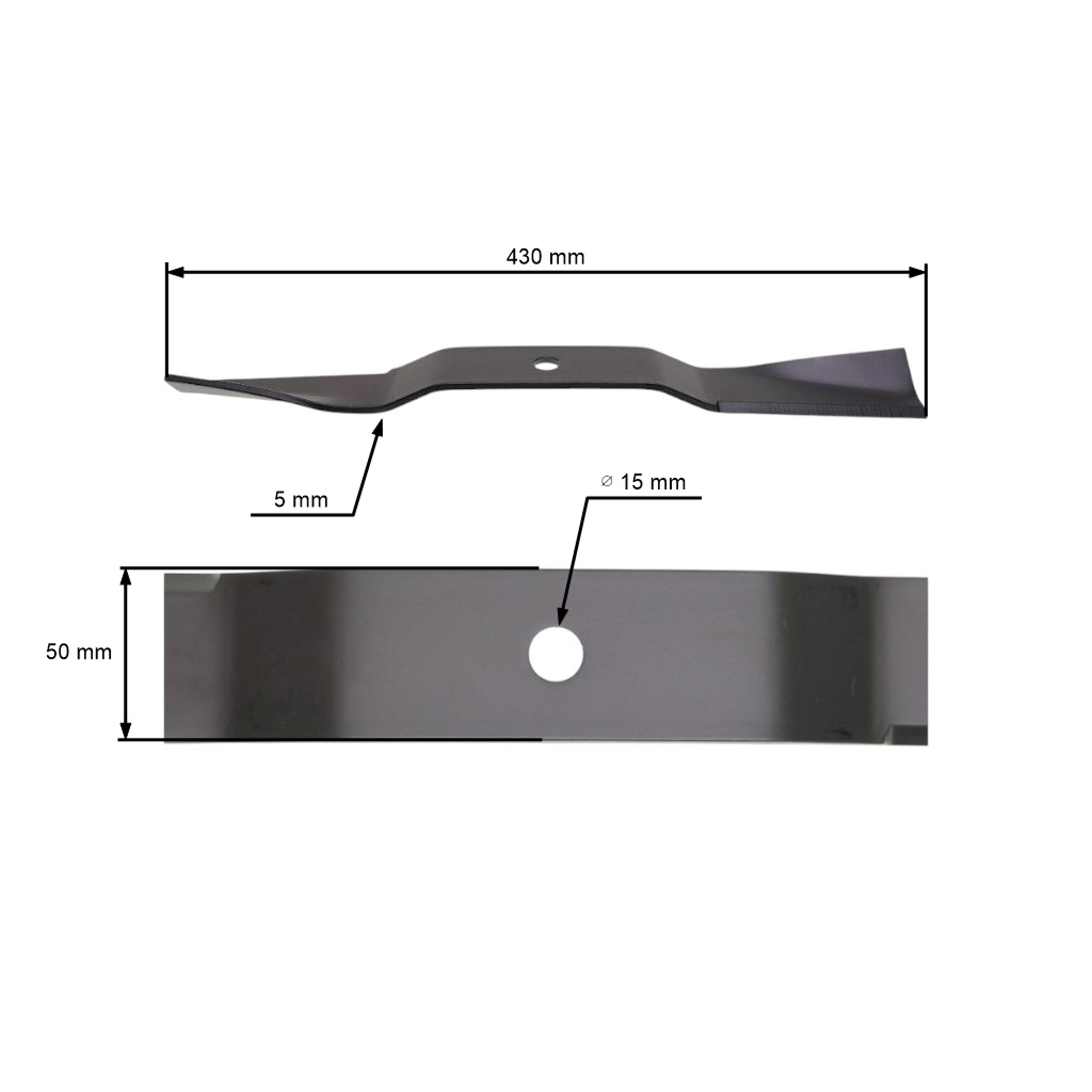 Žací nůž pro zahradní traktory ISEKI SG13 SG15 SG17 43 cm (8595-306-0020-0, 8595-306-0610-0)