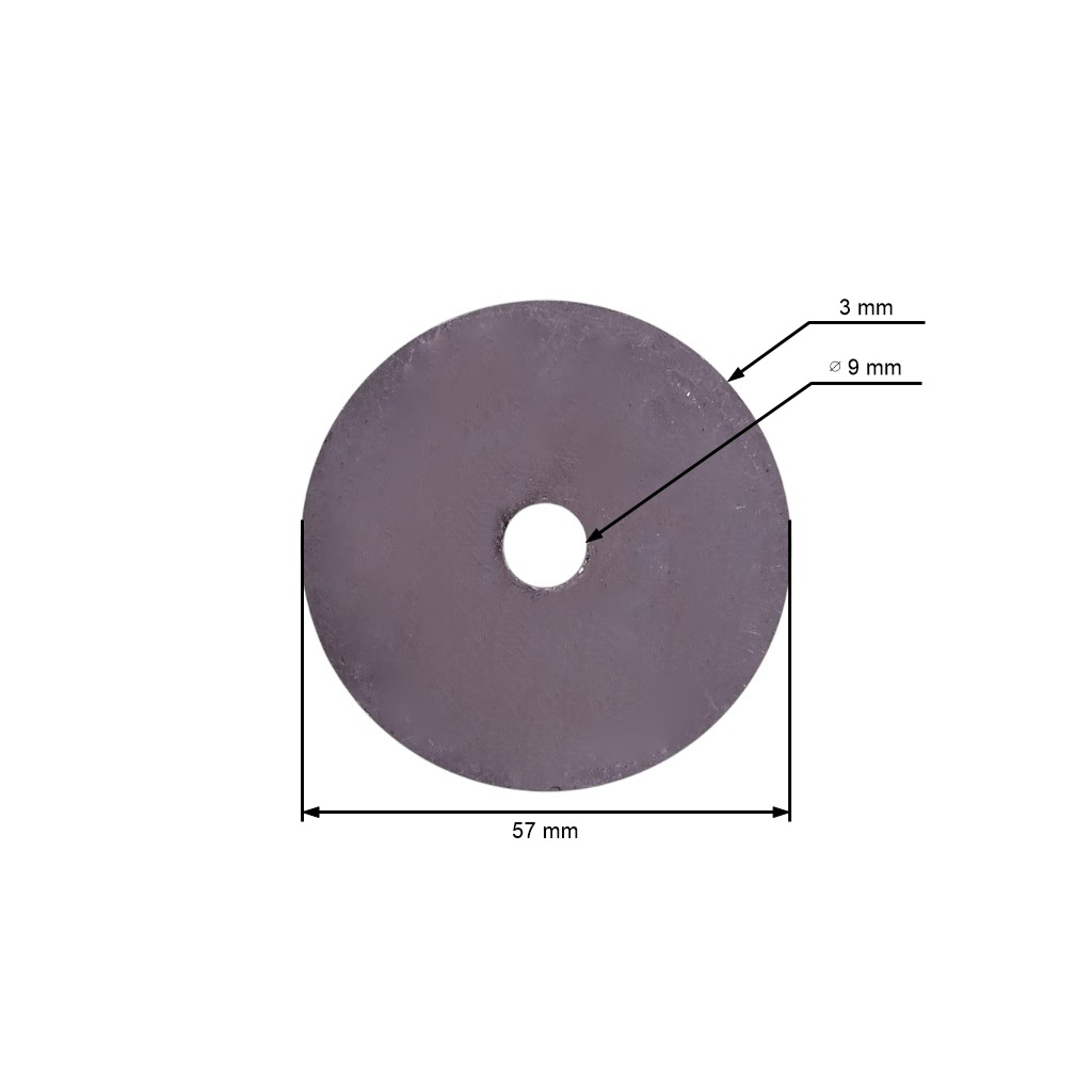 Univerzální ocelová podložka držáku žacího nože pro motorové sekačky a zahradní traktory 57,40 mm x 3 mm x 9,45 mm